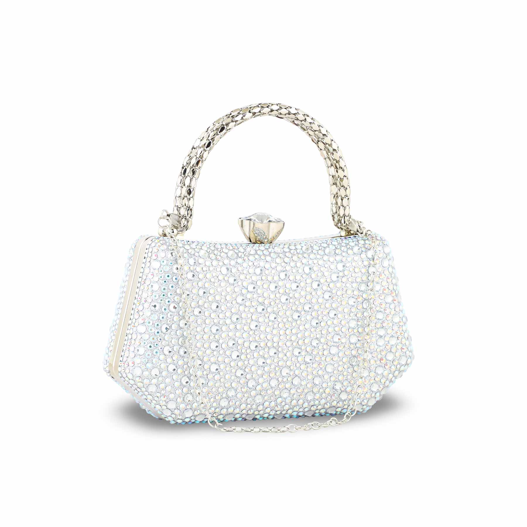 Silver Women Fancy Clutch P24387 - Image 3