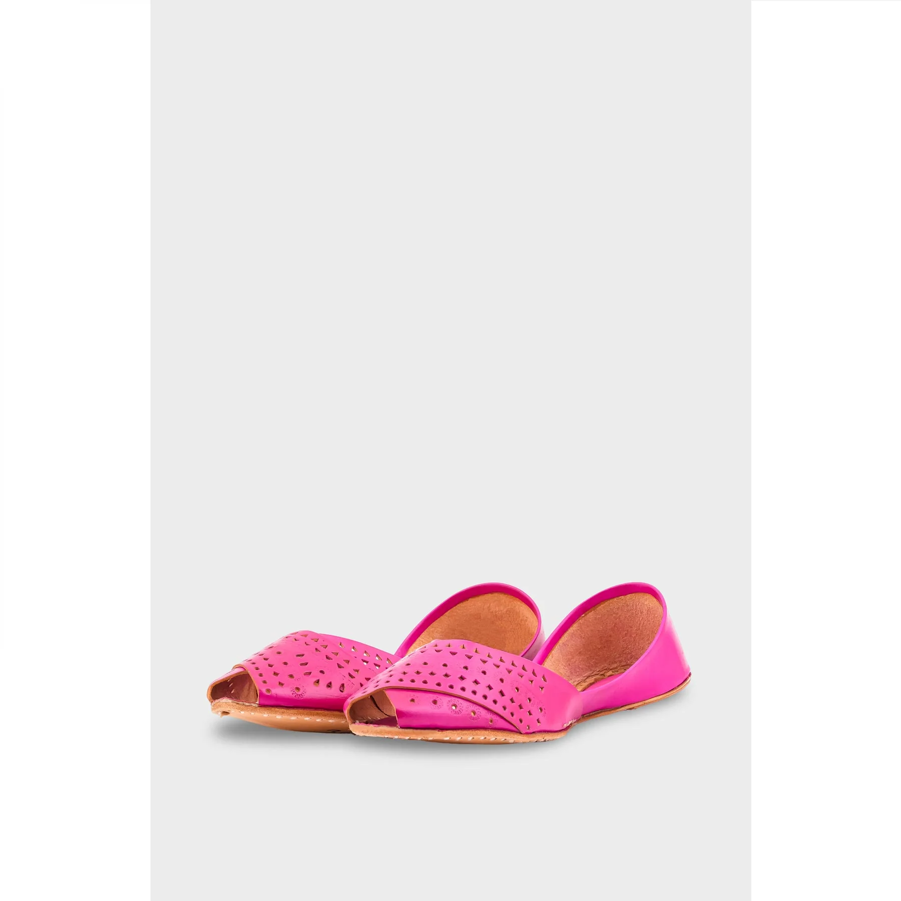 SK Pink Leather Khussa EC8639 - Image 3