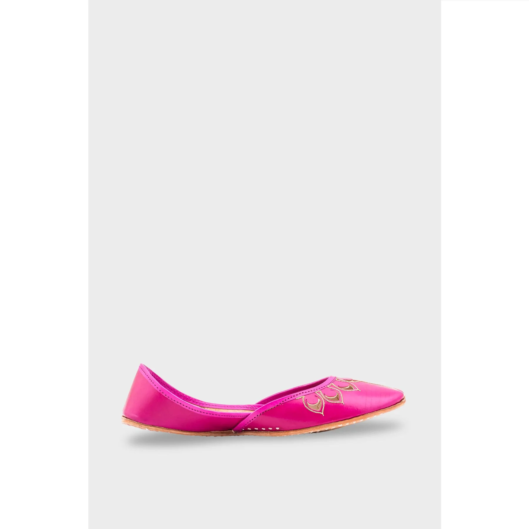 SK Pink Leather Khussa EC8641 - Image 2