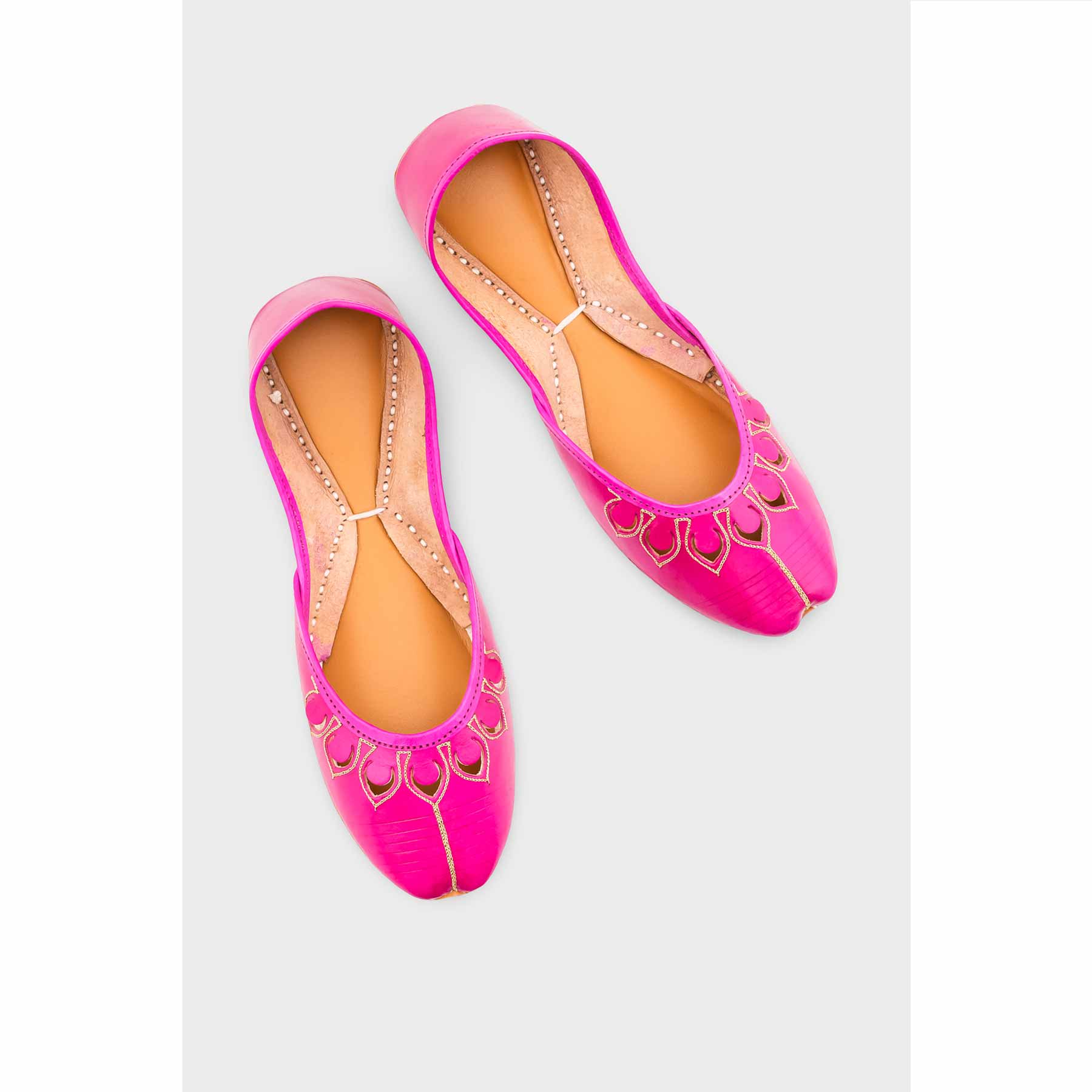 SK Pink Leather Khussa EC8641 - Image 5