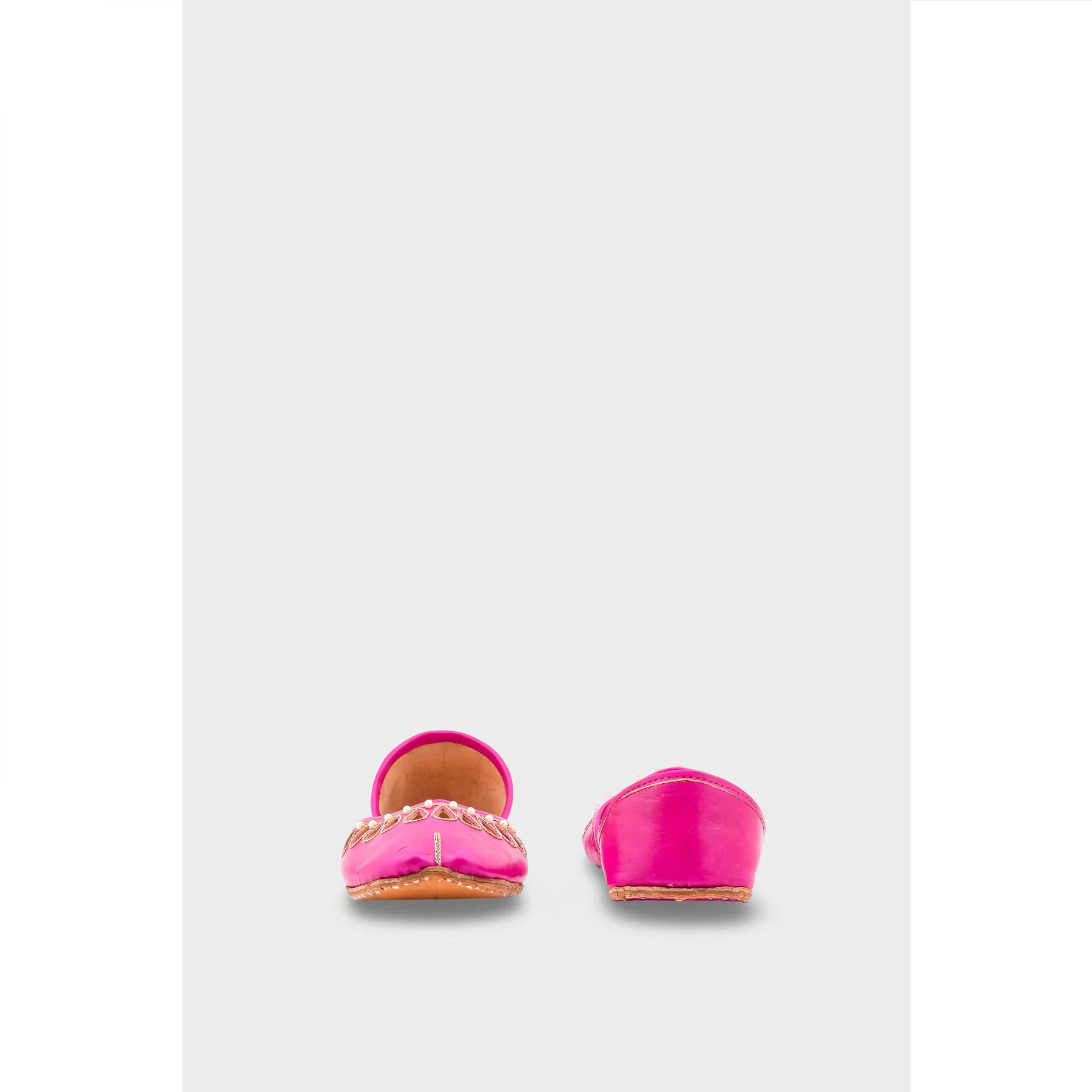 SK Pink Leather Khussa EC8643 - Image 4