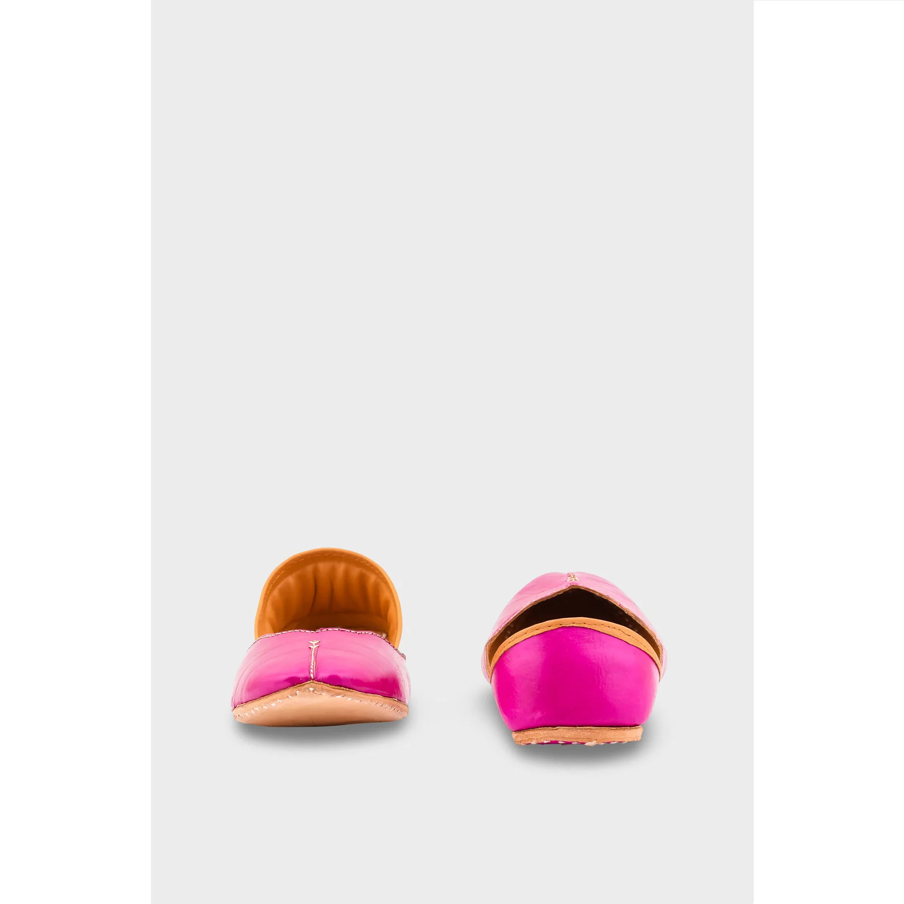 SK Pink Leather Khussa EC8644 - Image 4