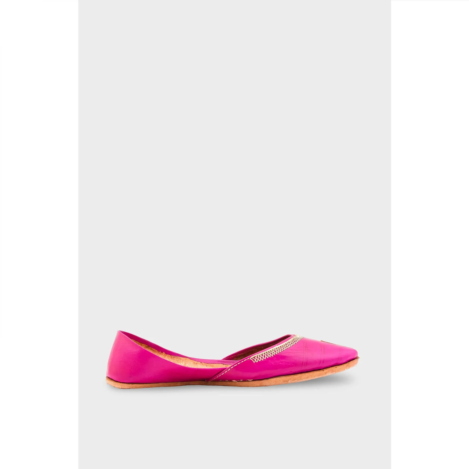Sk Pink Leather Khussa EC8657 - Image 2