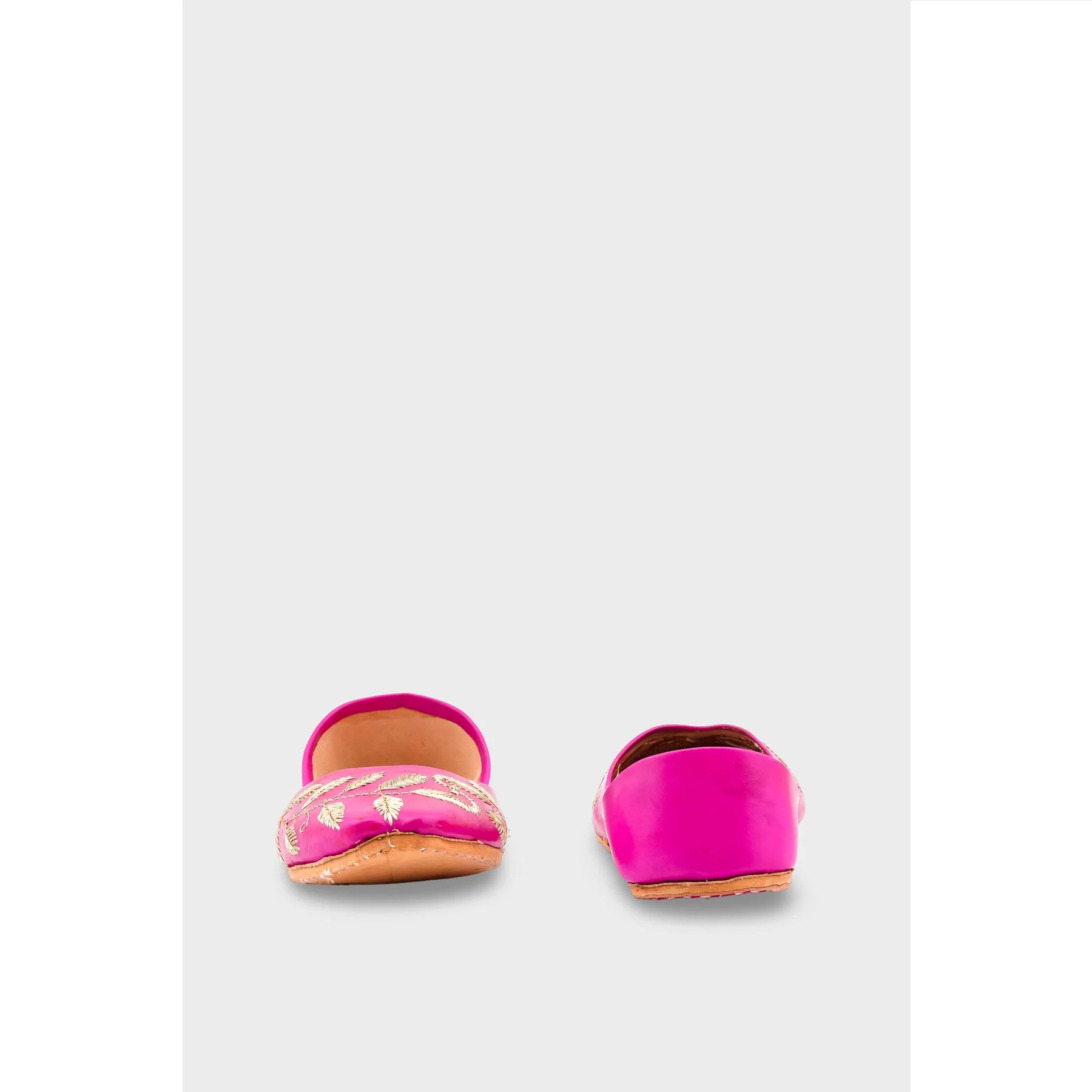 Sk Pink Leather Khussa EC8658 - Image 4