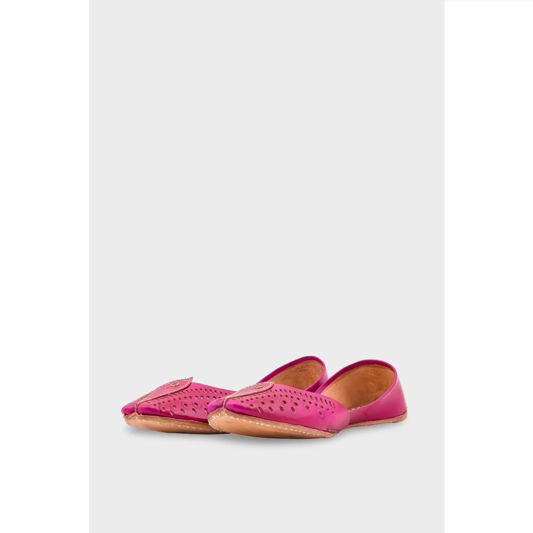 SK Pink Leather Khussa EC8666 - Image 3