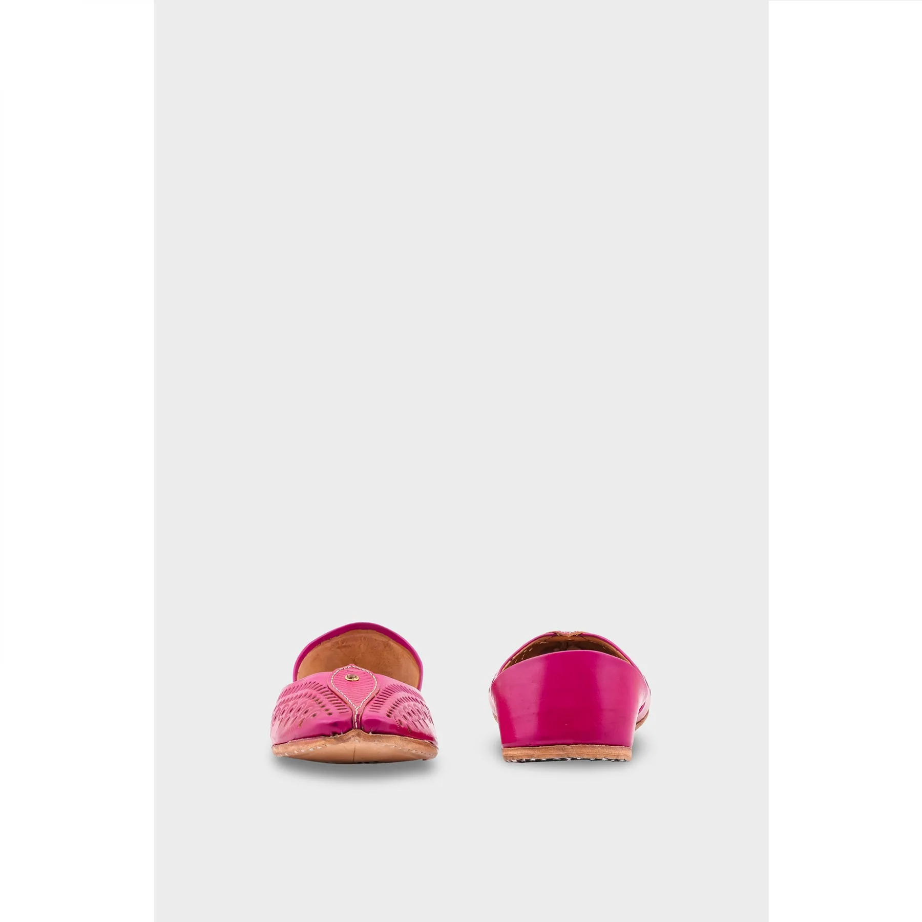SK Pink Leather Khussa EC8666 - Image 4