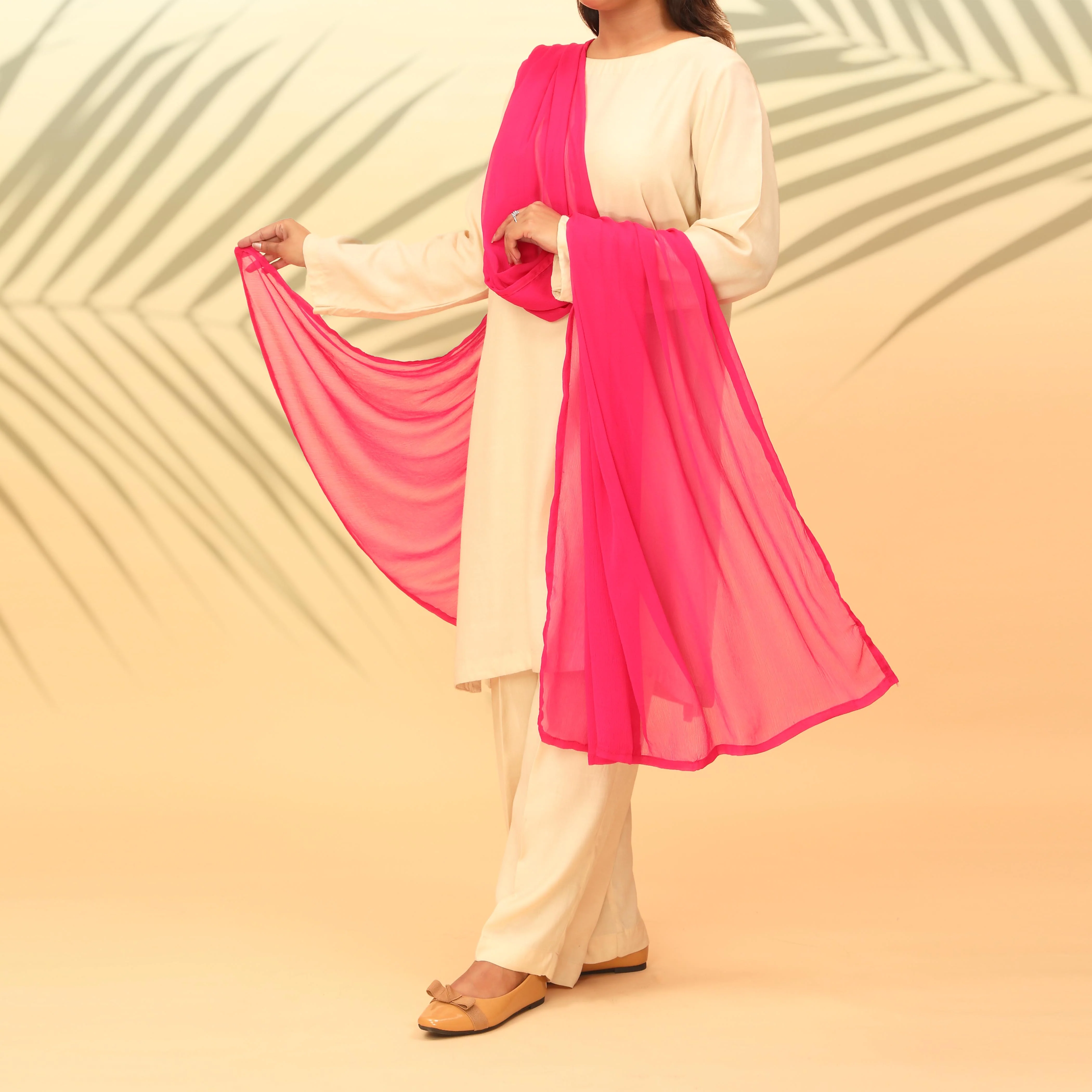 Skpink Dyed Plain Chiffon Dupatta PS4706 - Image 3