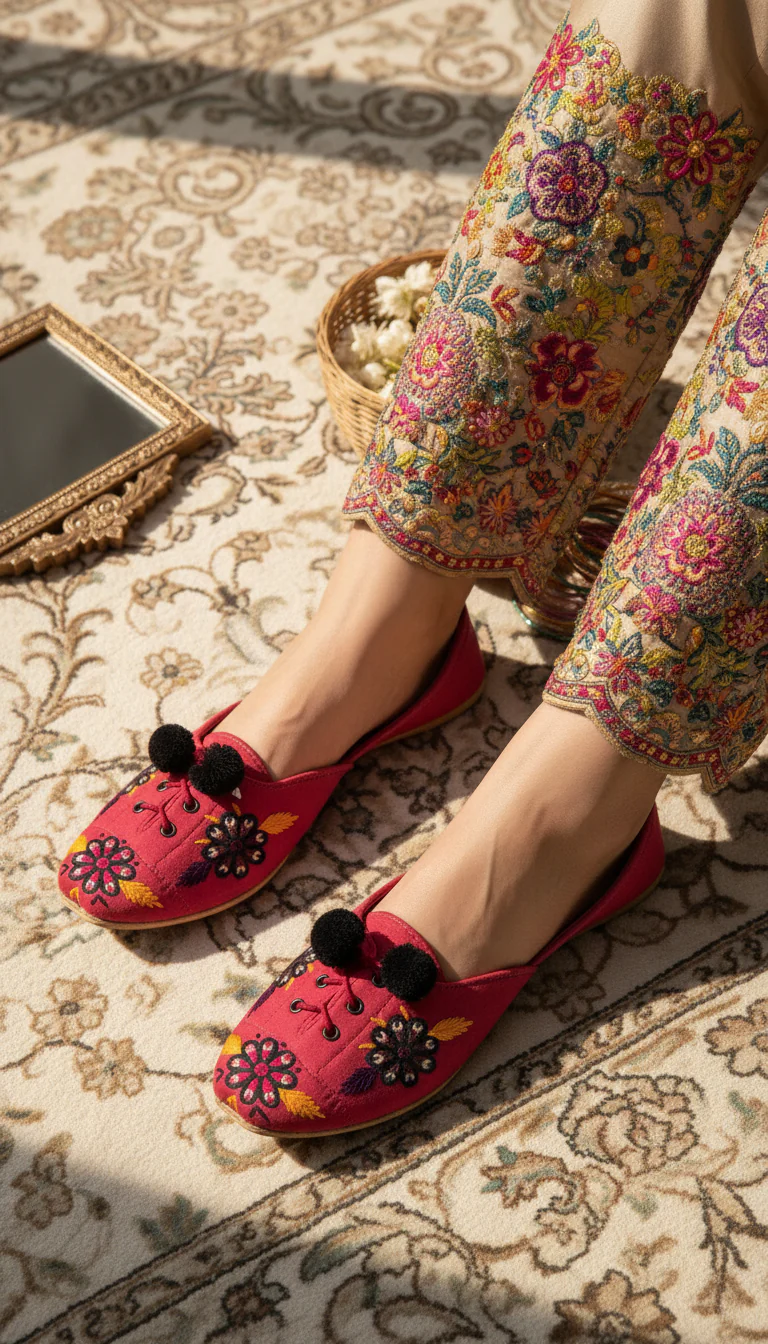 Skpink Leather Khussa For Women EC8761