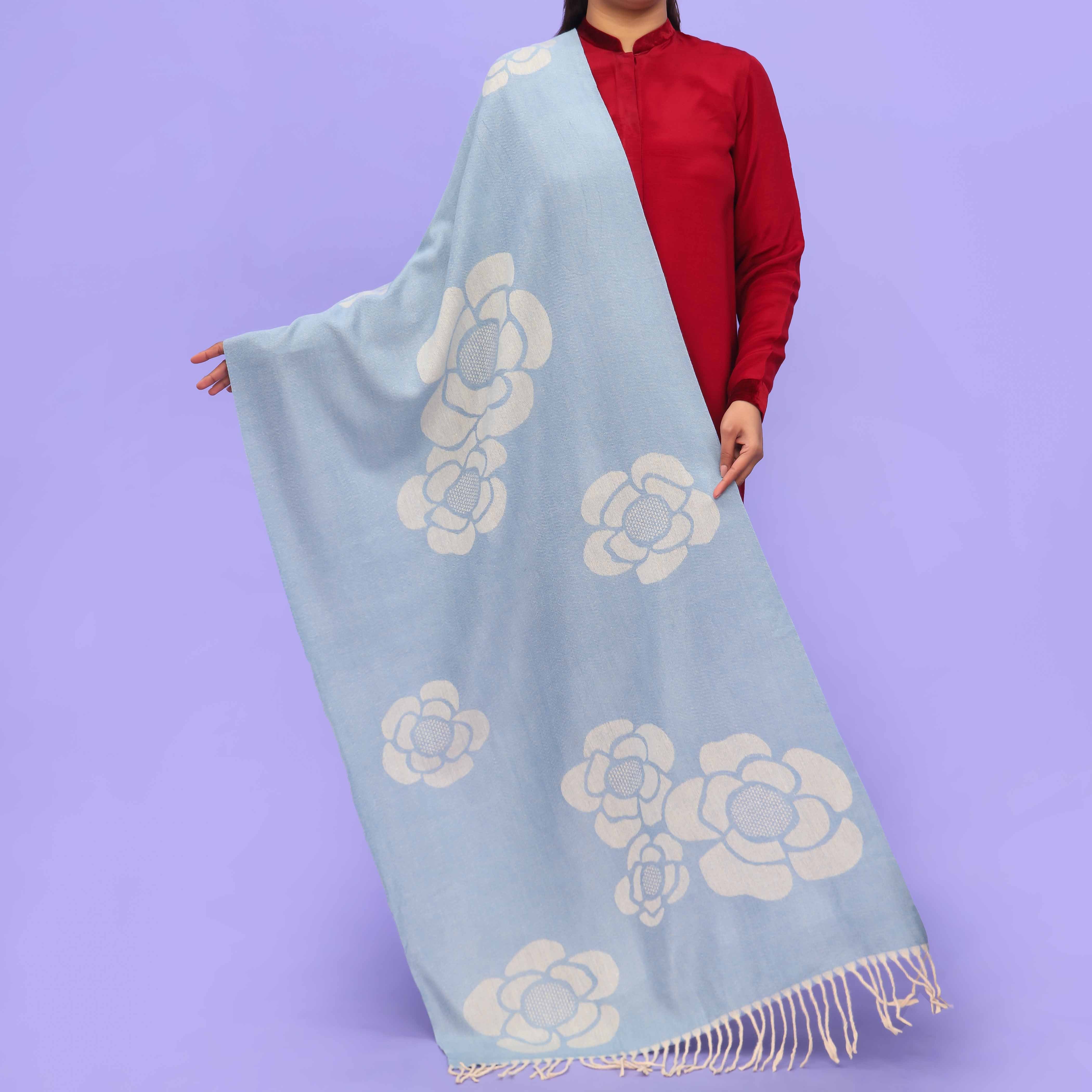 Sky Blue Acrylic Winter Stole PN4287