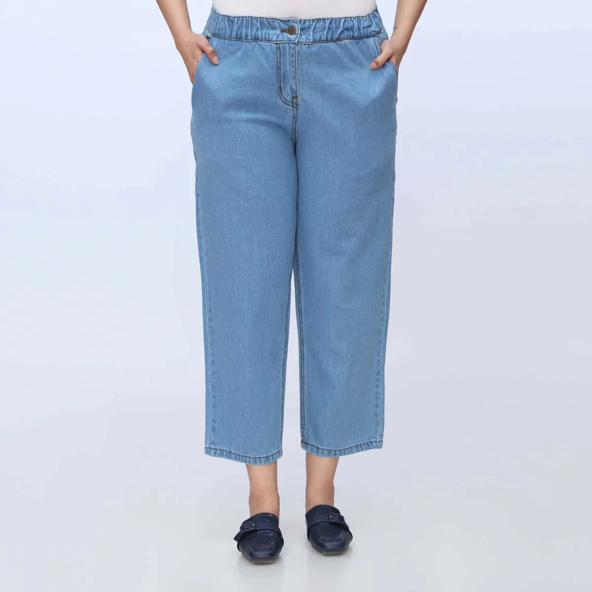 Sky Blue Baggy Fit Denim Pant PS1537