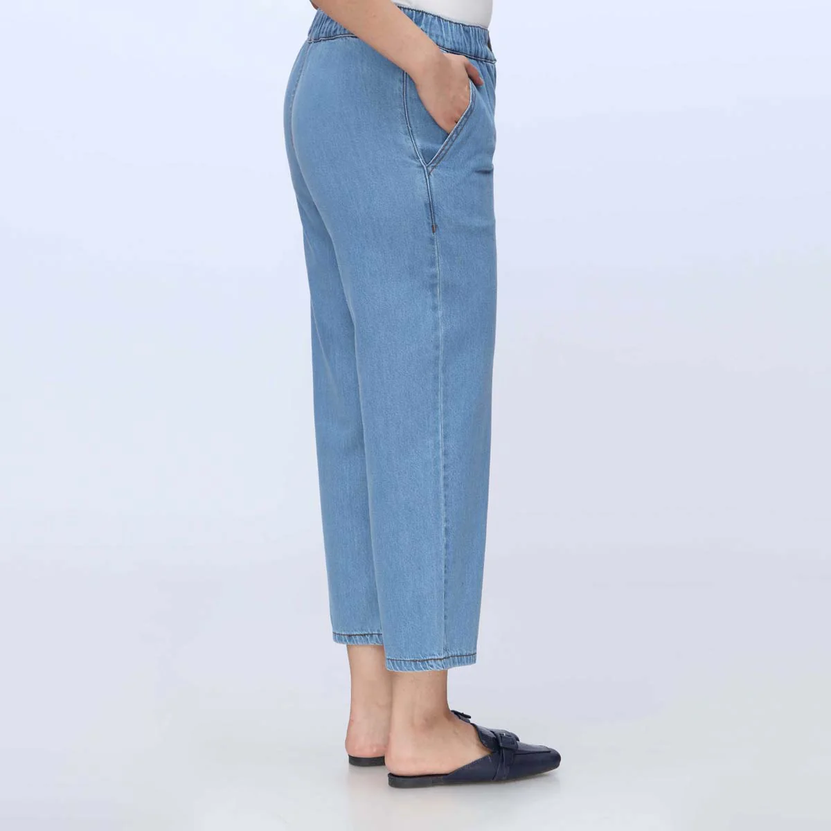 Sky Blue Baggy Fit Denim Pant PS1537 - Image 2