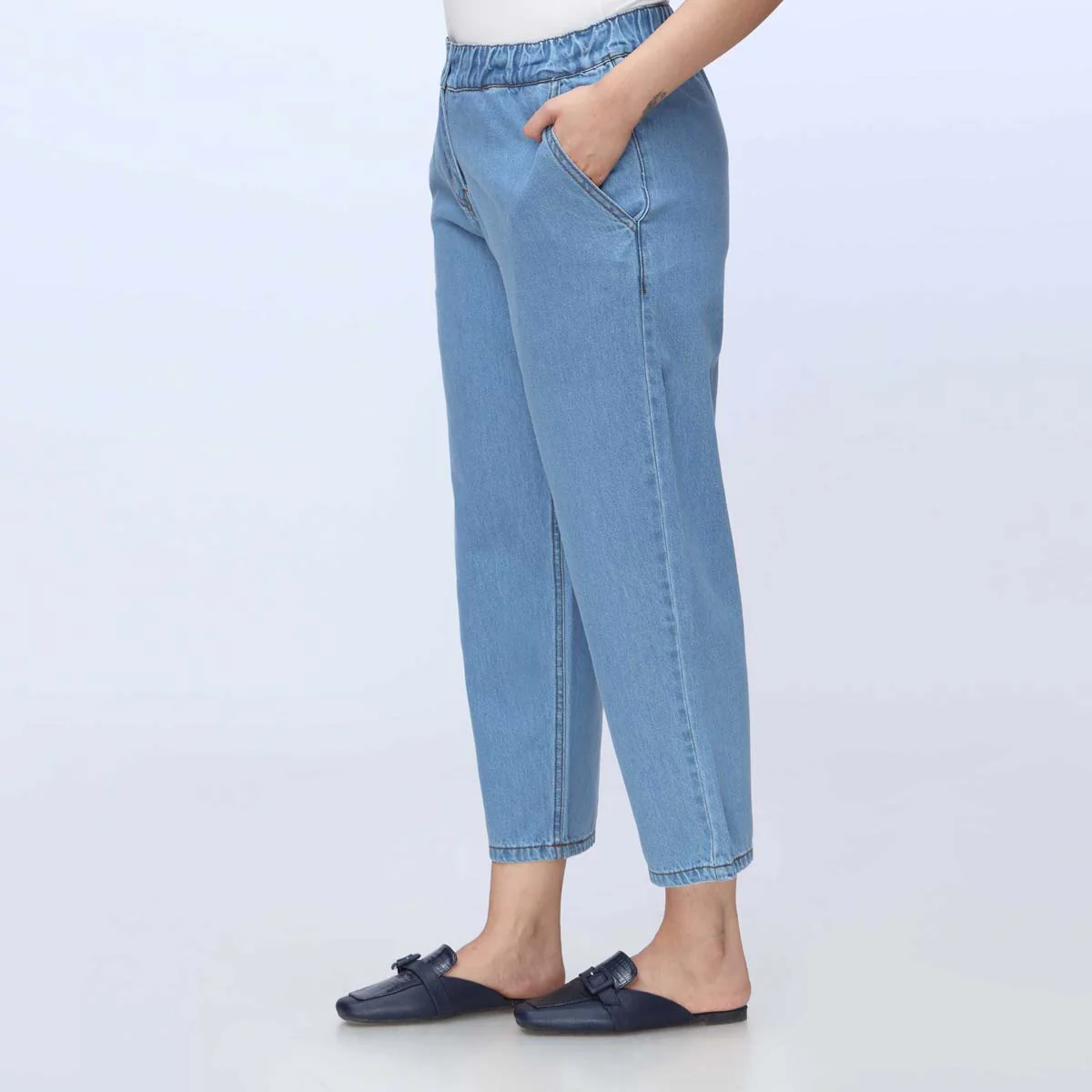 Sky Blue Baggy Fit Denim Pant PS1537 - Image 3