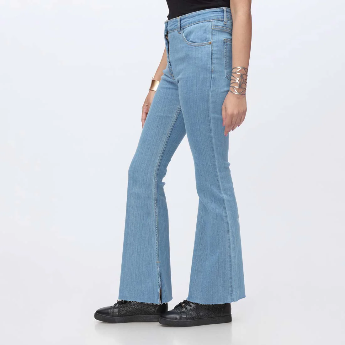 Sky Blue Bell Bottom Denim Pant PS1542 - Image 3