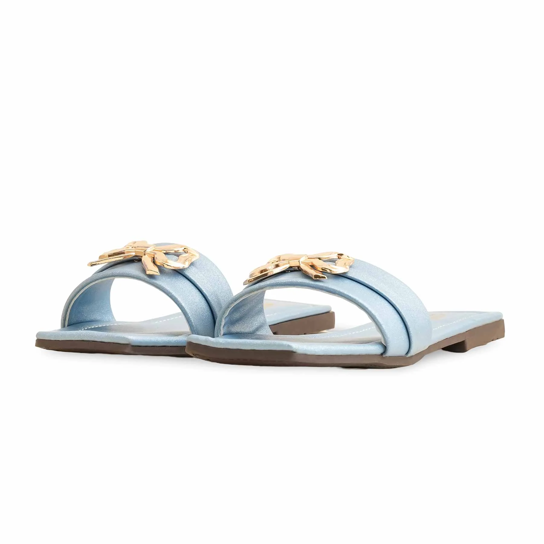 Sky Blue Casual Slipper For Women CL1970 - Image 3