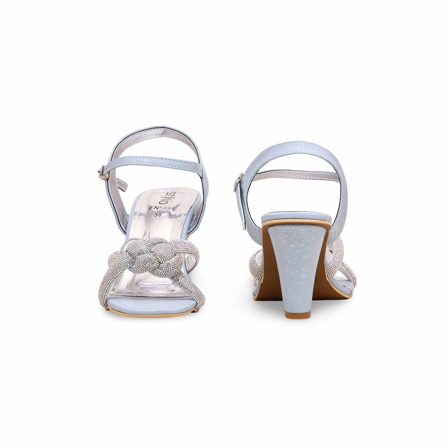 Sky Blue Fancy Bridal Sandal FN5494 - Image 3