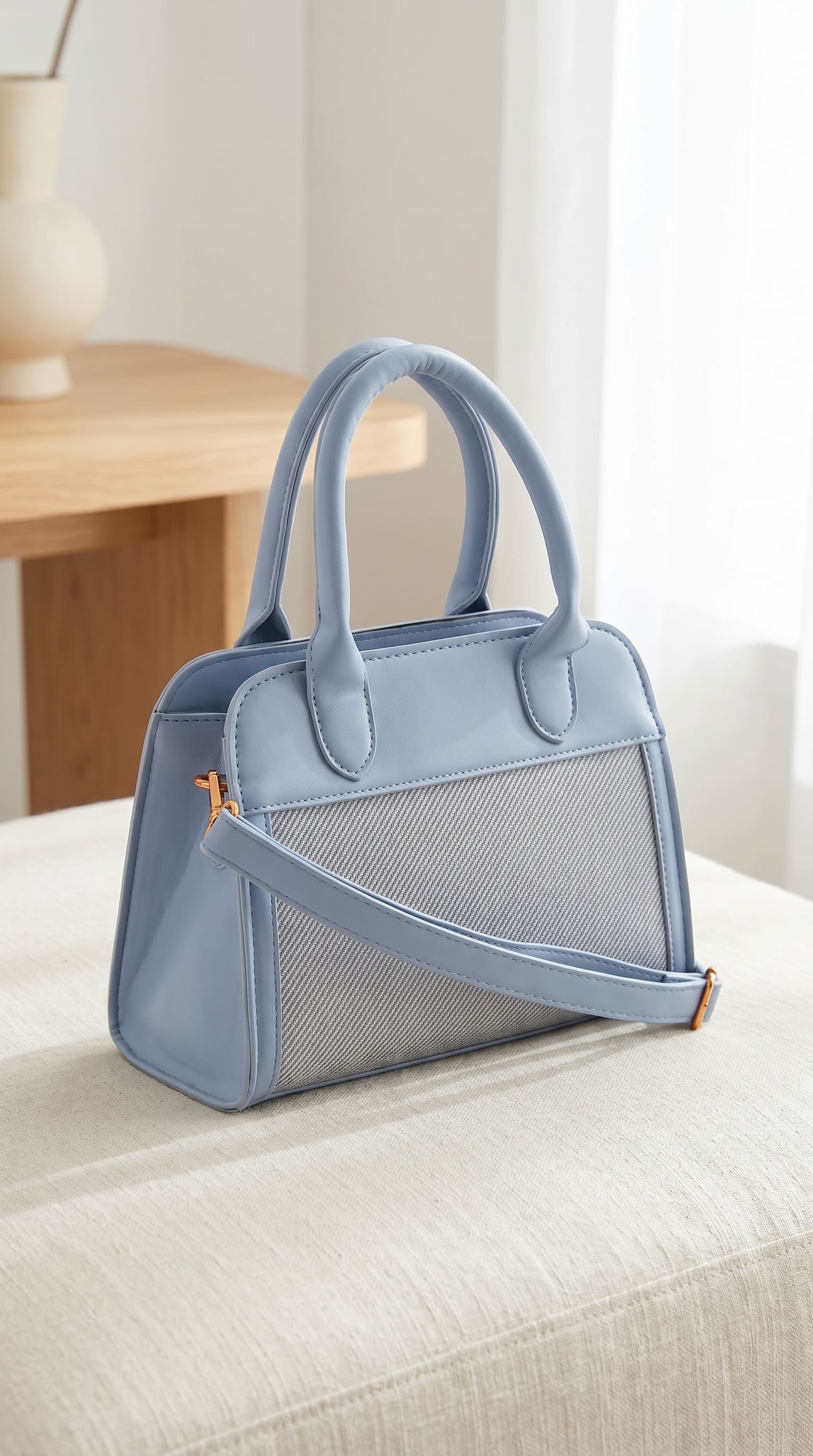 Sky Blue Formal Hand Bag For Ladies P36511