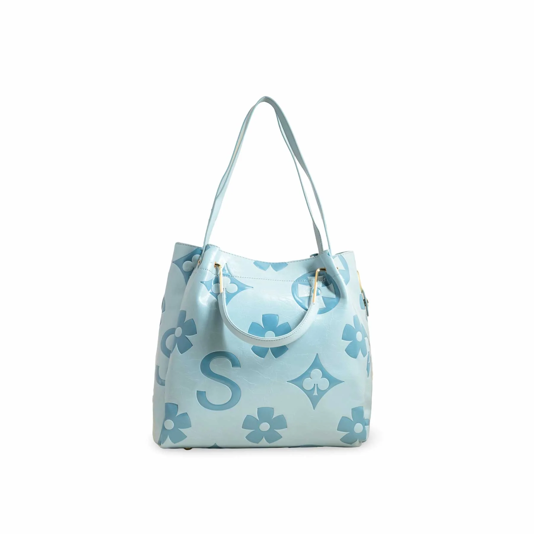 Sky Blue Formal Hand Bag For Women P36220 - Image 2