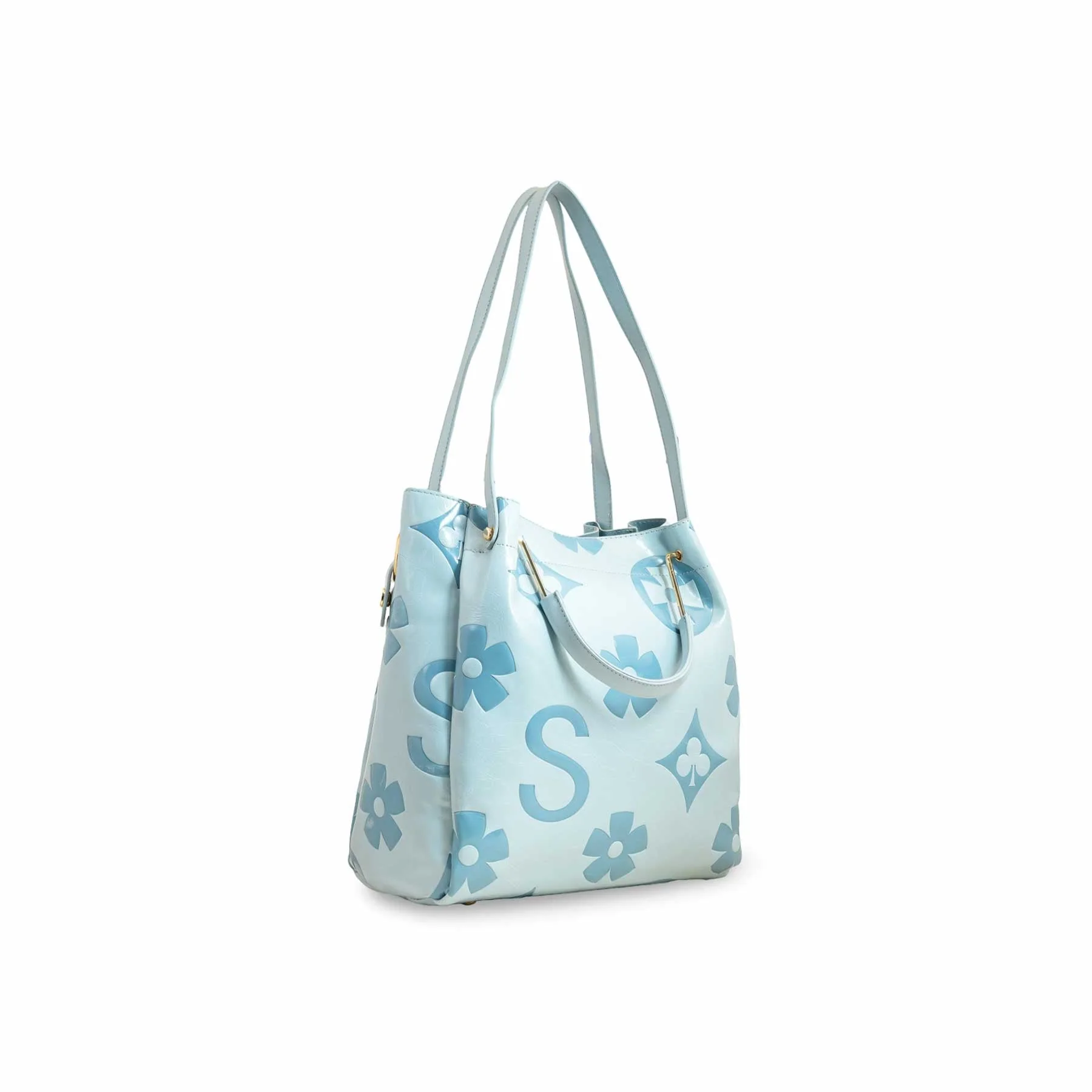 Sky Blue Formal Hand Bag For Women P36220 - Image 3