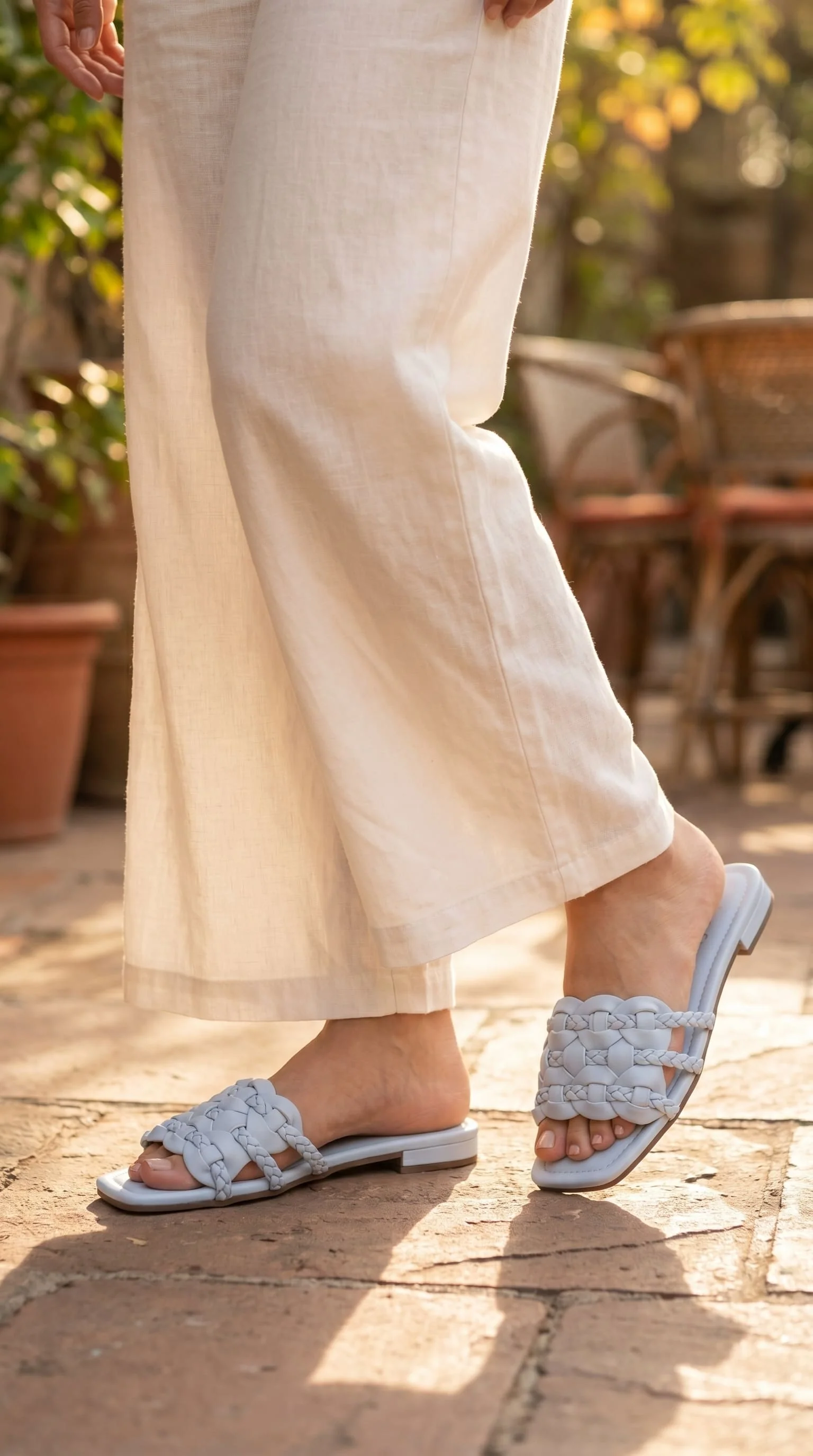 Sky Blue Formal Slipper For Ladies FR8430