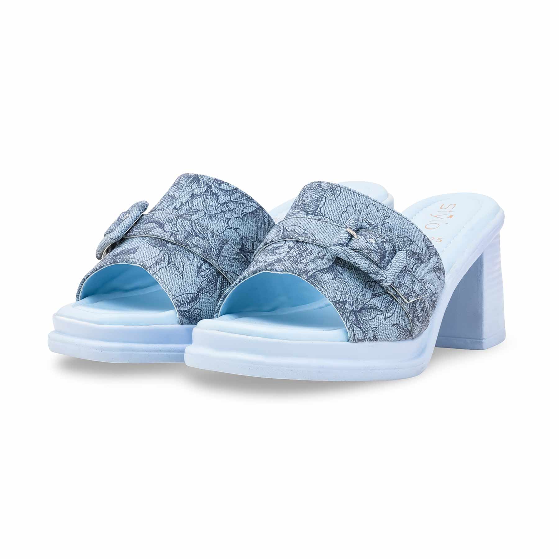 Sky Blue Formal Slipper For Ladies PU0625 - Image 3