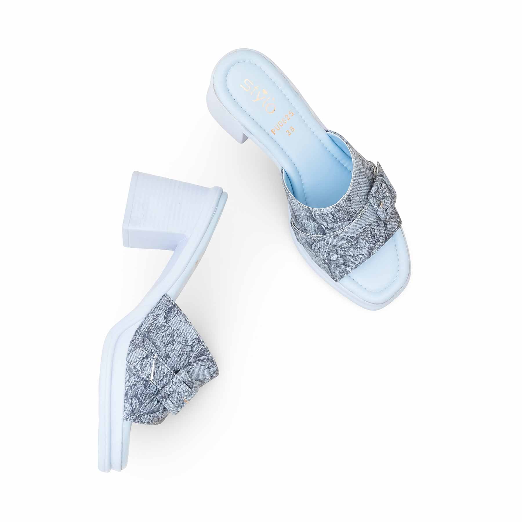 Sky Blue Formal Slipper For Ladies PU0625 - Image 5