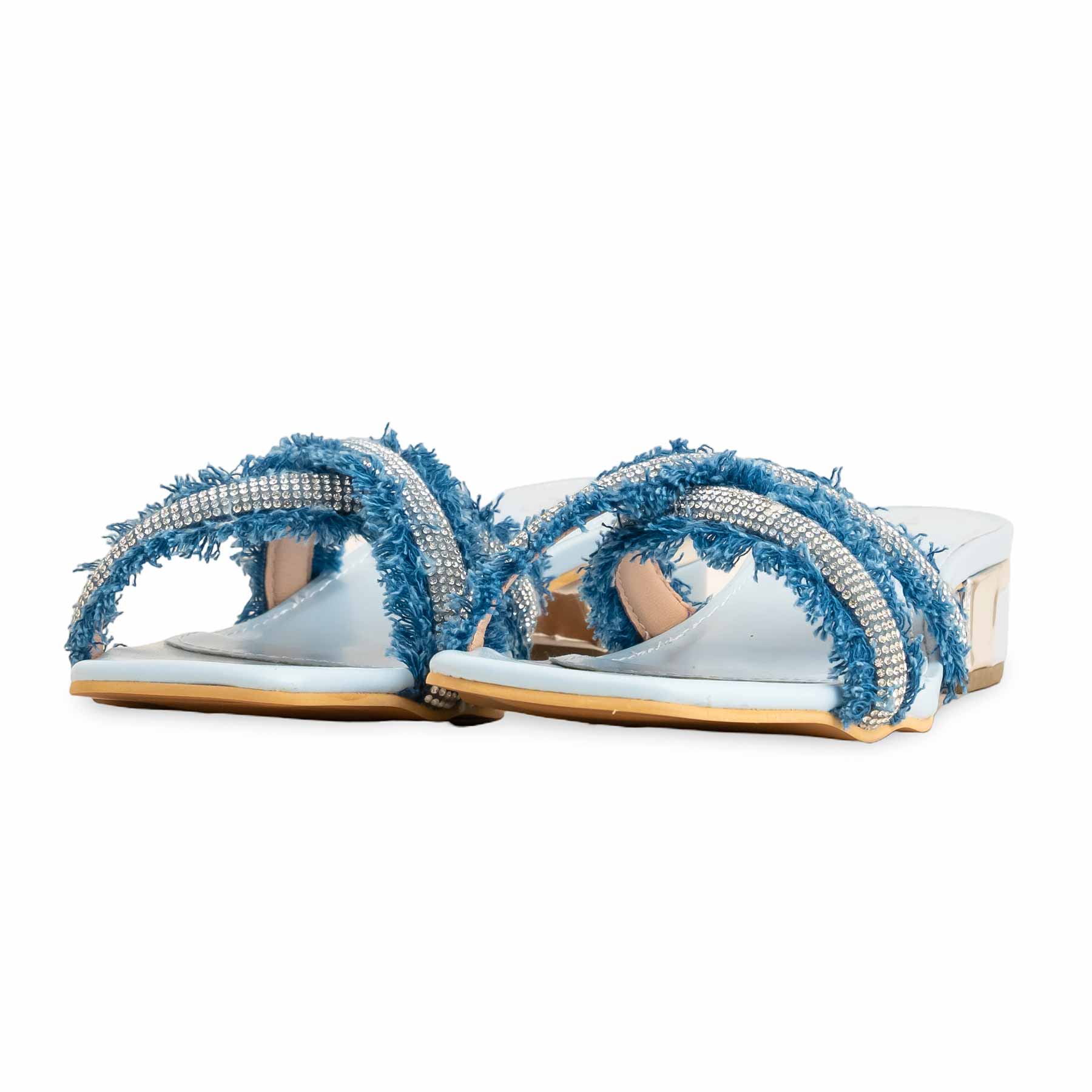 Sky Blue Formal Slipper For Women FR8324 - Image 3