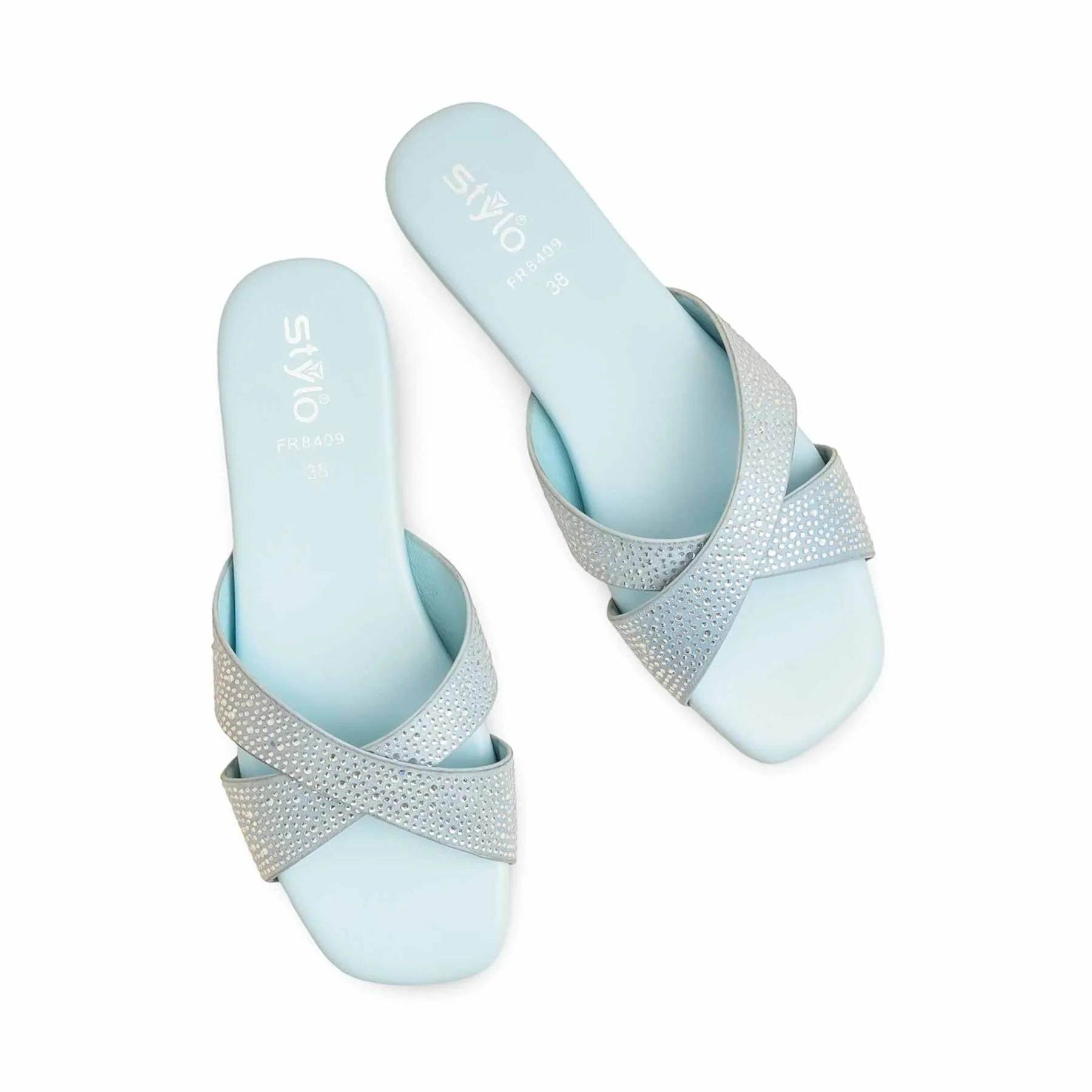 Sky Blue Formal Slipper For Women FR8409 - Image 5