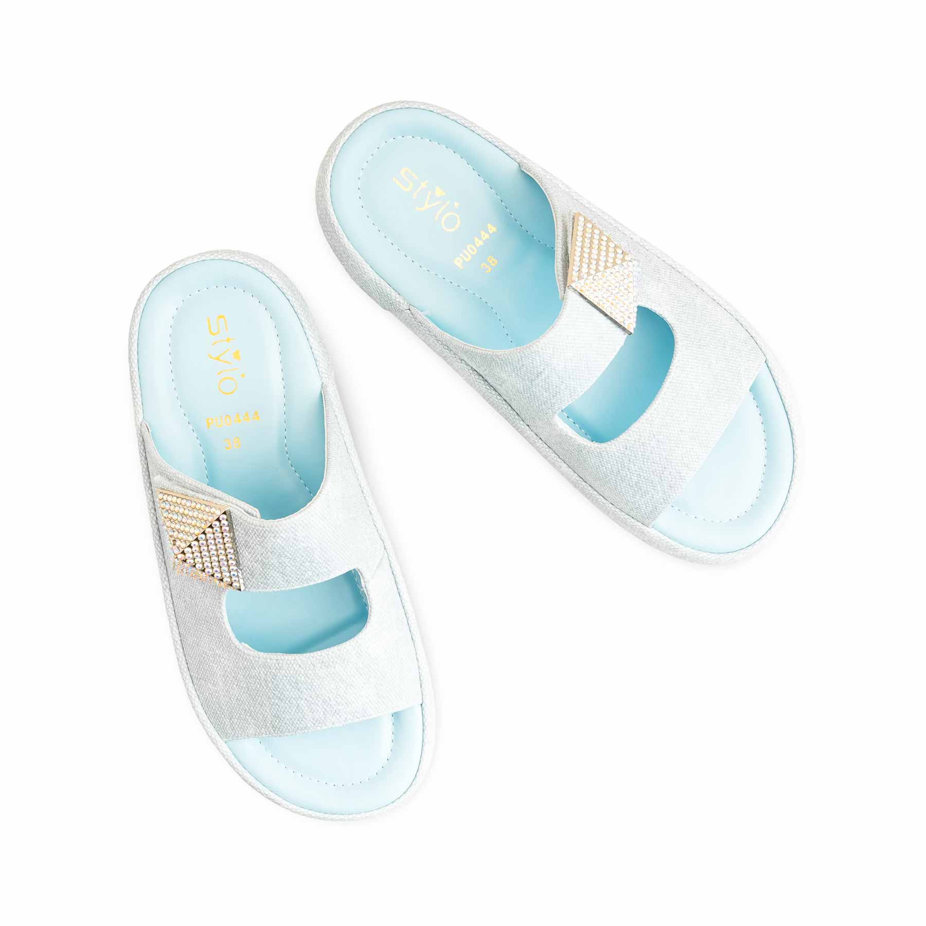 Sky Blue Formal Slipper For Women PU0444 - Image 5
