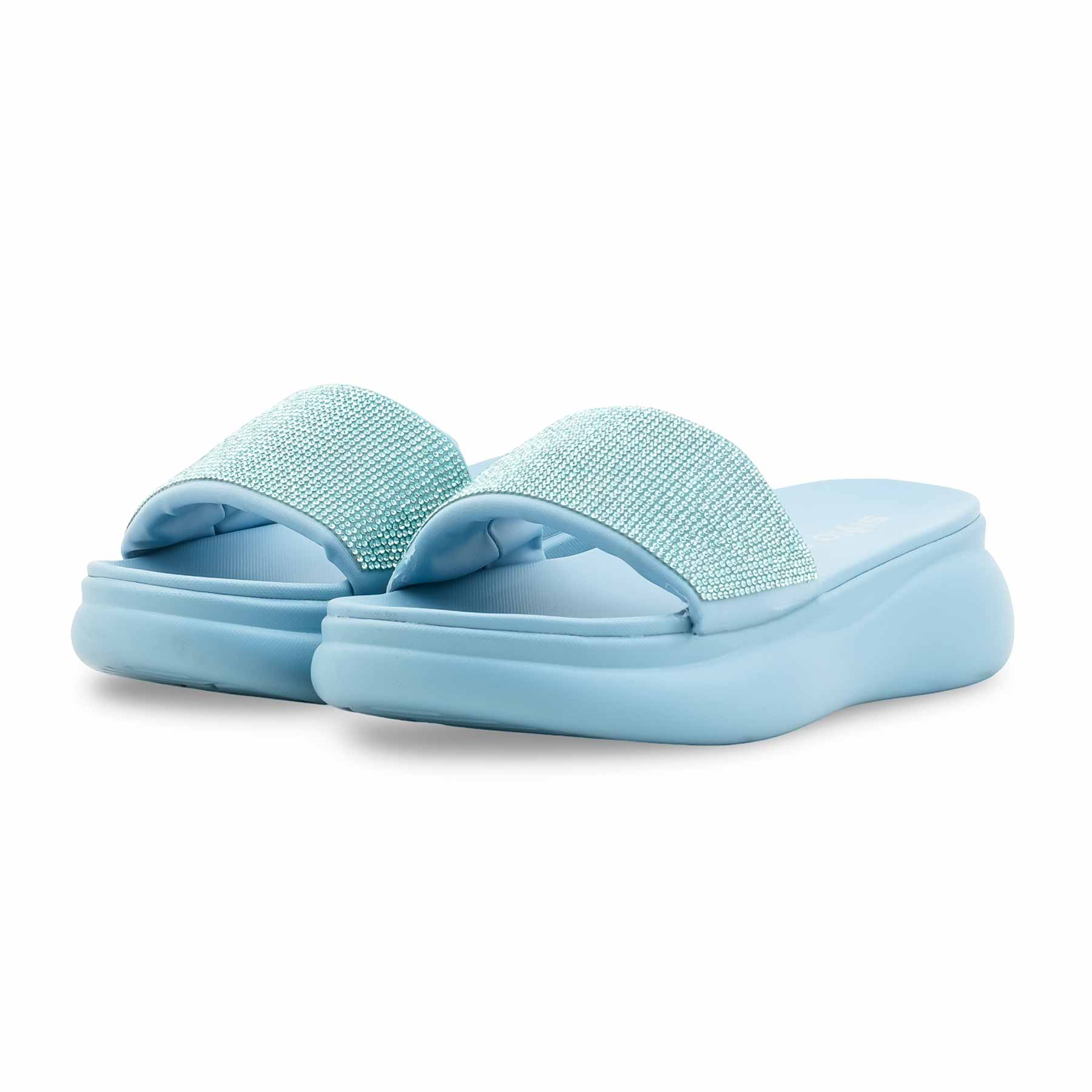 Sky Blue Formal Slipper For Women PU0737 - Image 3