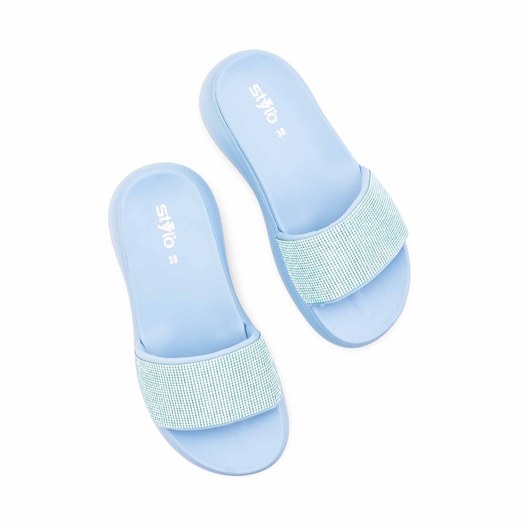 Sky Blue Formal Slipper For Women PU0737 - Image 5