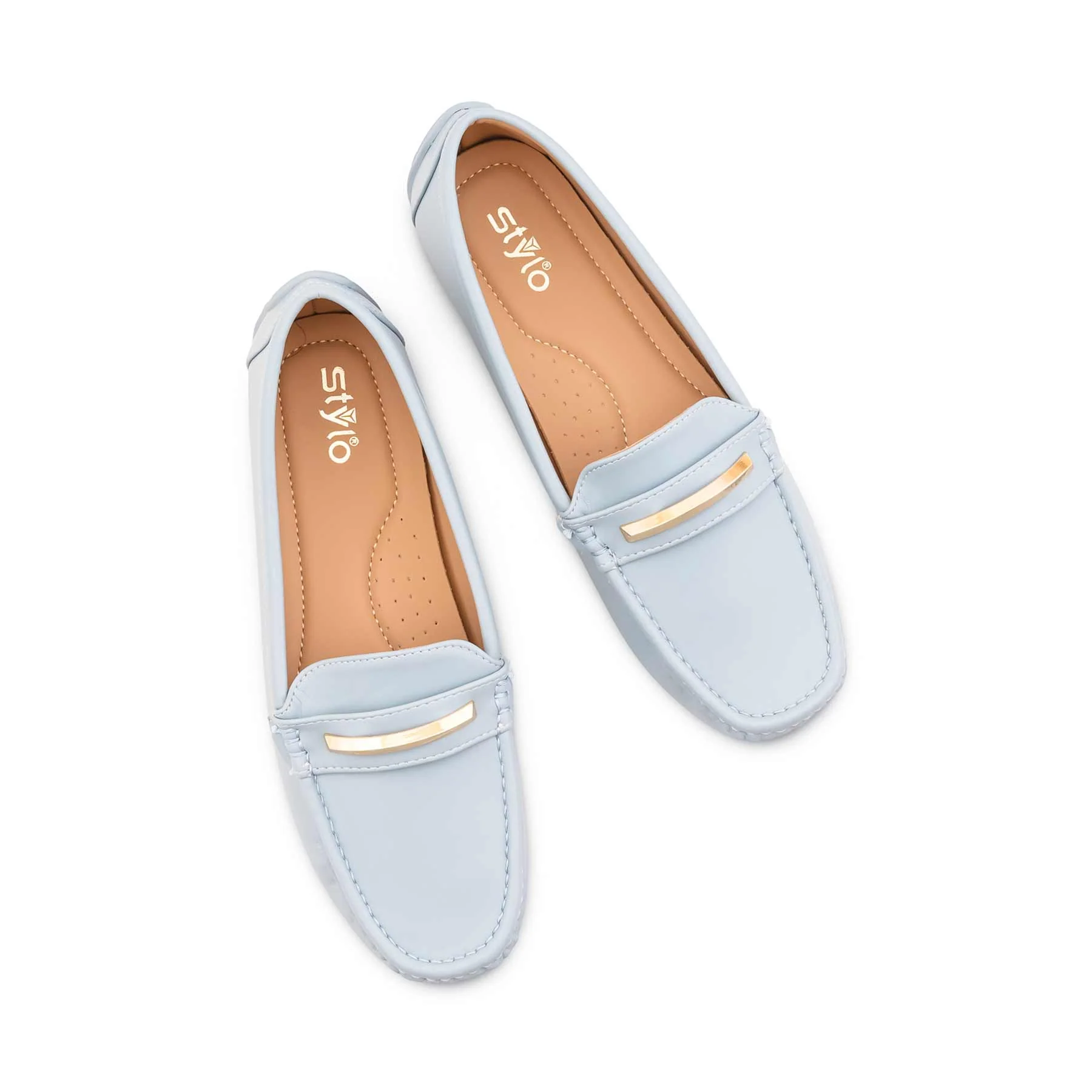 Sky Blue Moccasin For Women WN4511 - Image 5