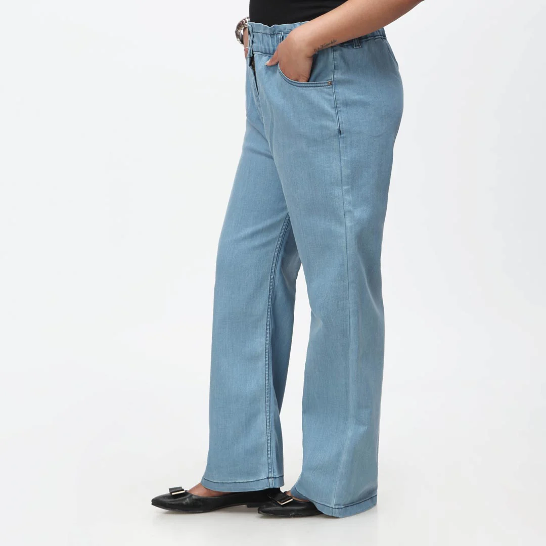 Sky Blue Mom Fit Denim Pant PS4529 - Image 2
