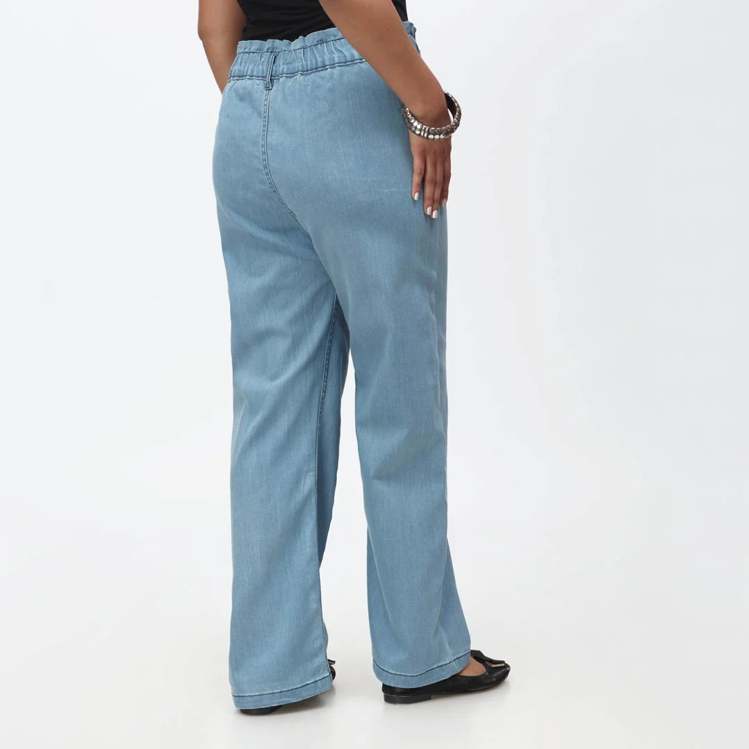 Sky Blue Mom Fit Denim Pant PS4529 - Image 3