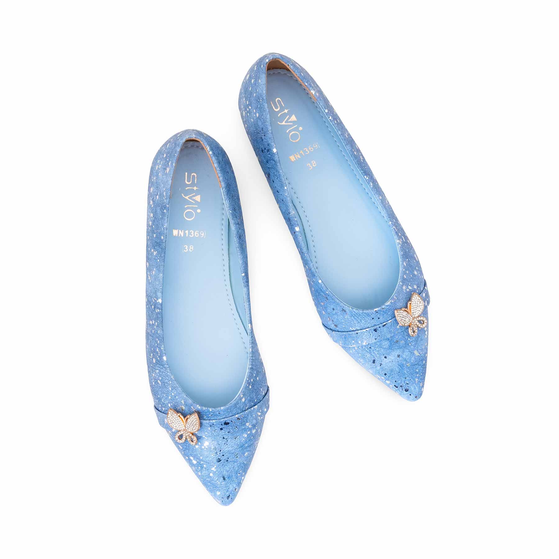 Sky Blue Peep Toes For Ladies WN1369 - Image 6
