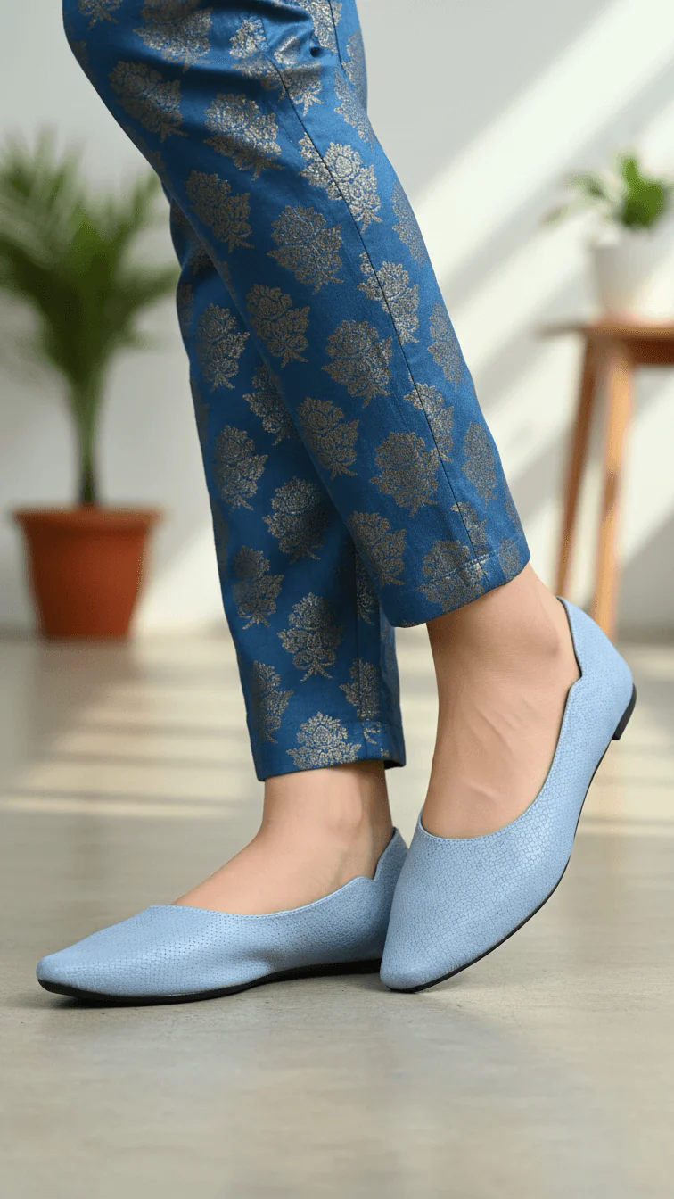 Sky Blue Pumps For Women LWN421 - Image 2