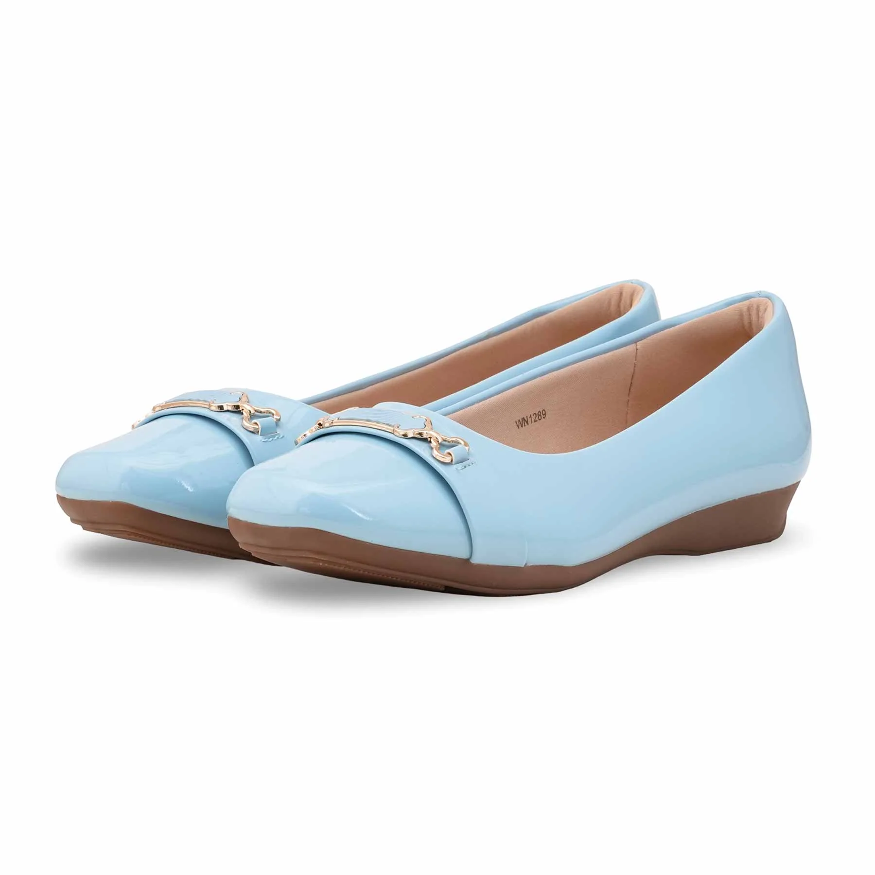 Sky Blue Pumps For Women WN1289 - Image 3