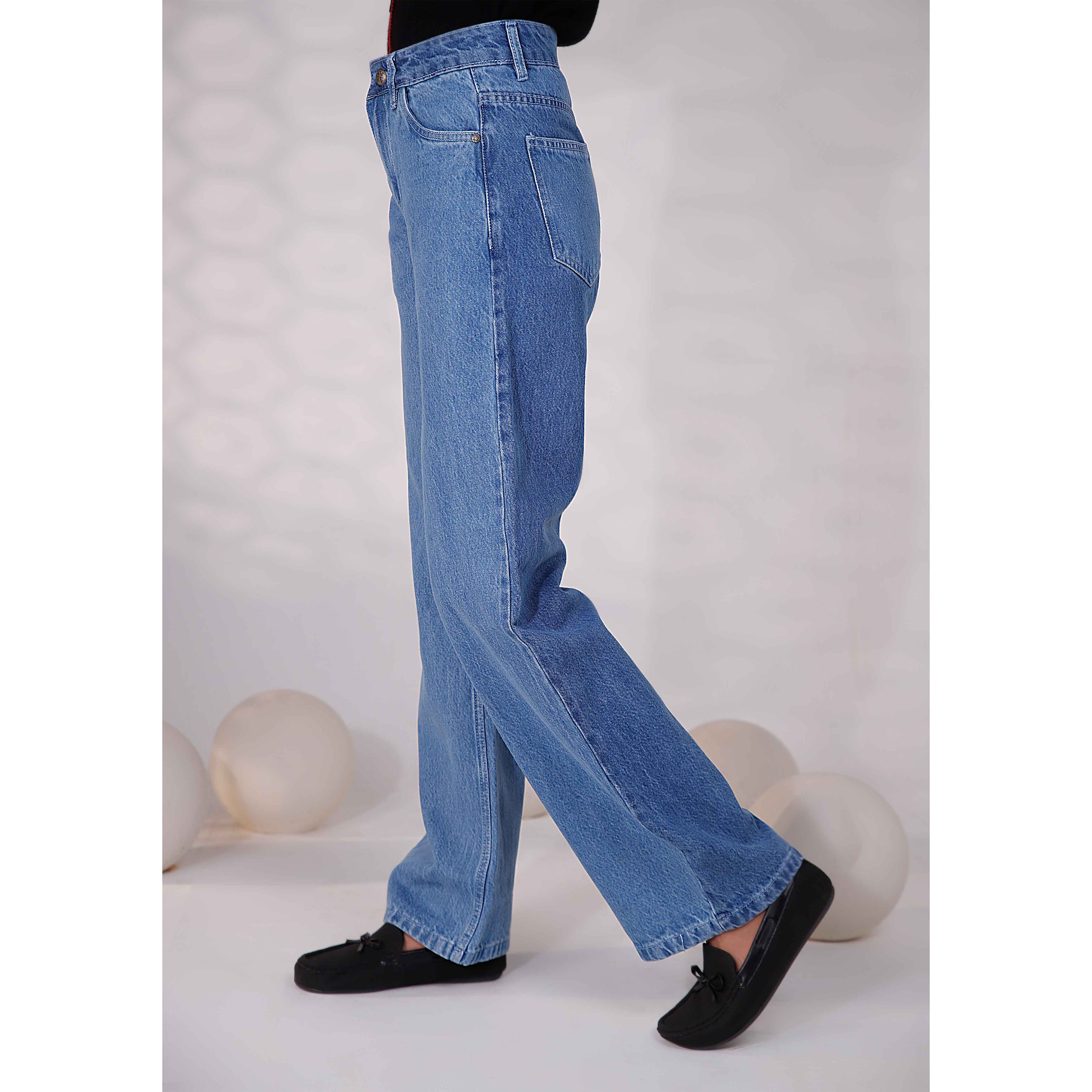 Sky Blue Western Denim Pant PS4592 - Image 3