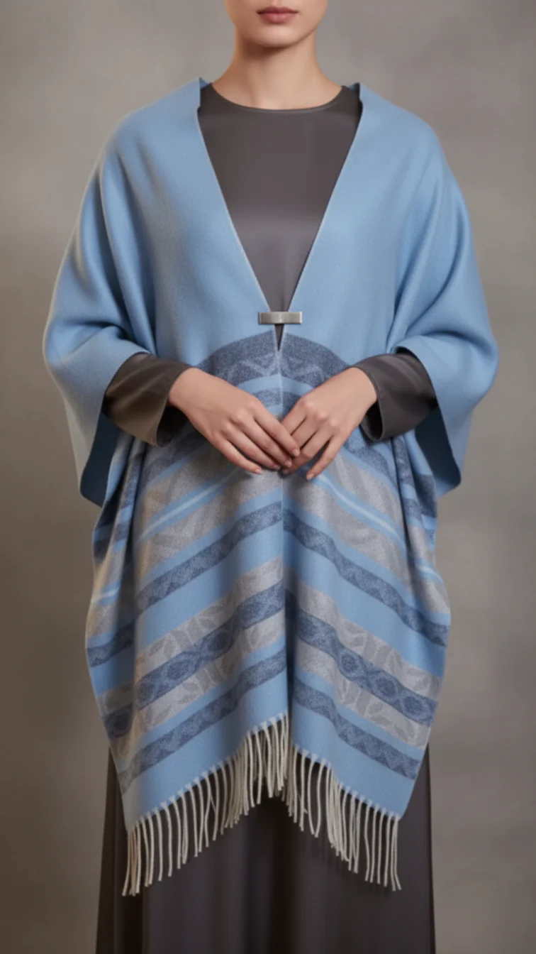 Sky Blue Winter Capeshawl PW5644 - Image 2