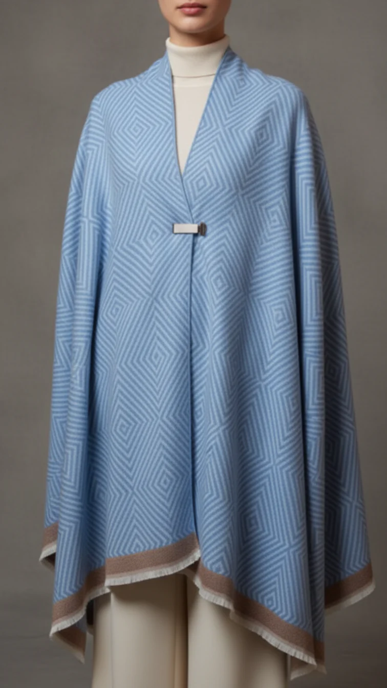 Sky Blue Winter Capeshawl PW5679 - Image 3