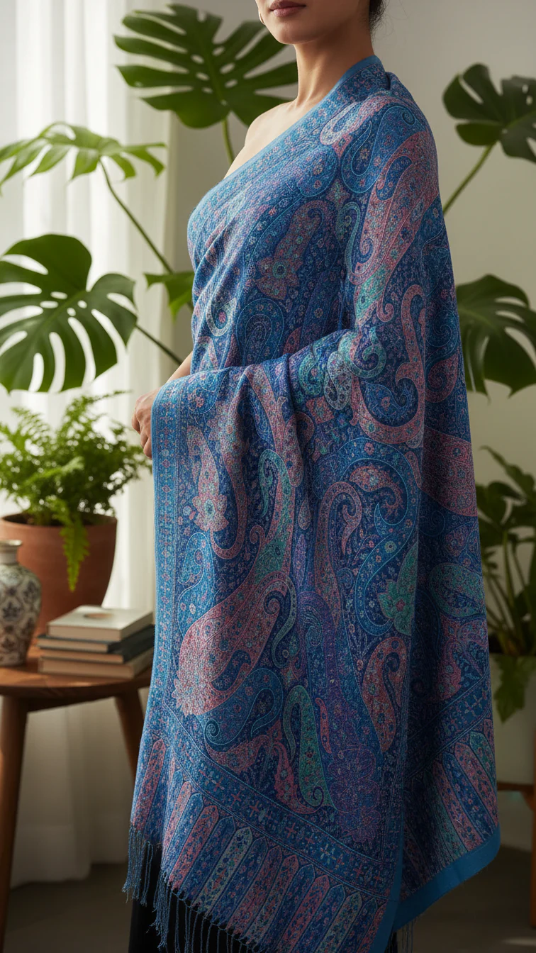 Sky Blue Winter Stole PW5761