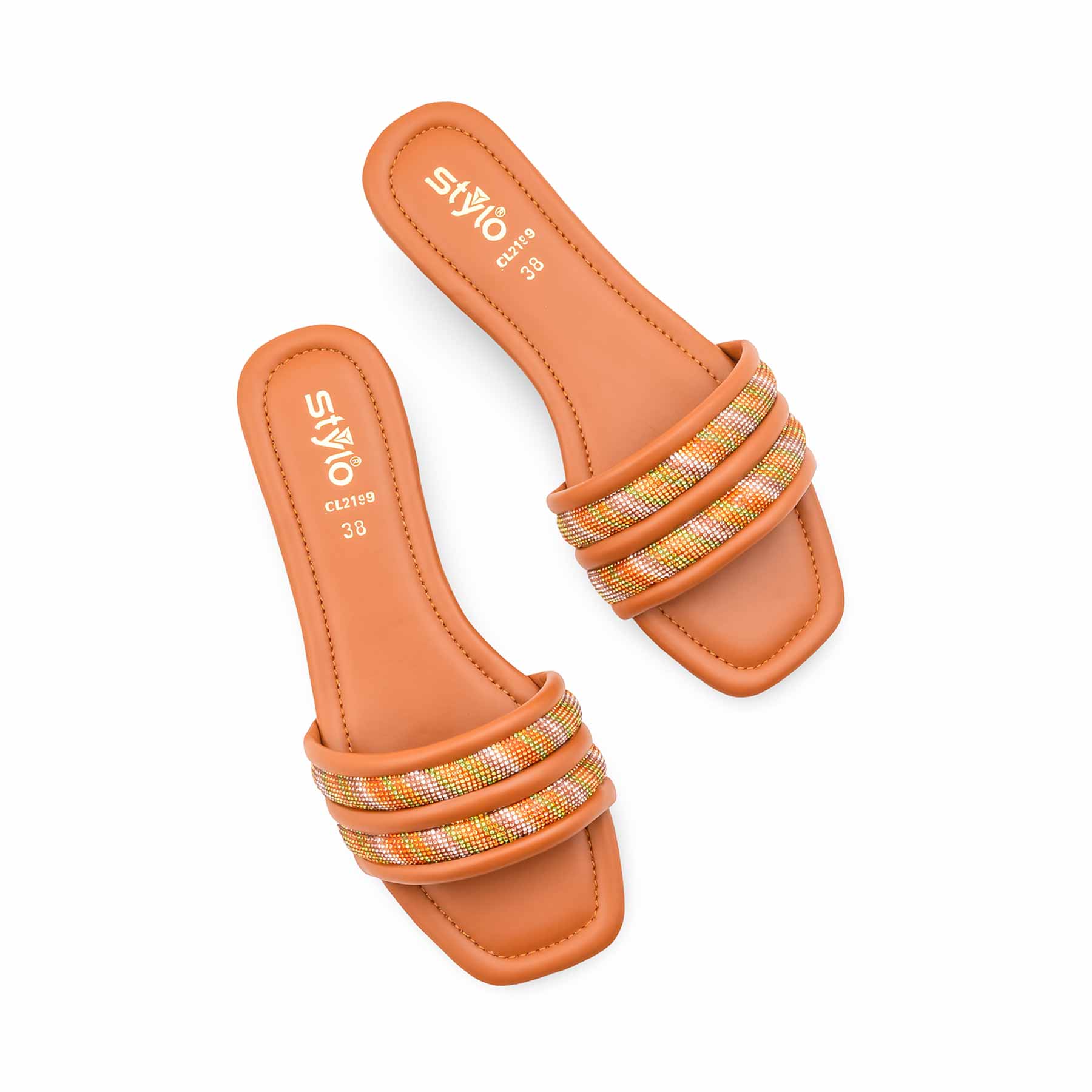 Tan Casual Slipper For Women CL2199 - Image 5