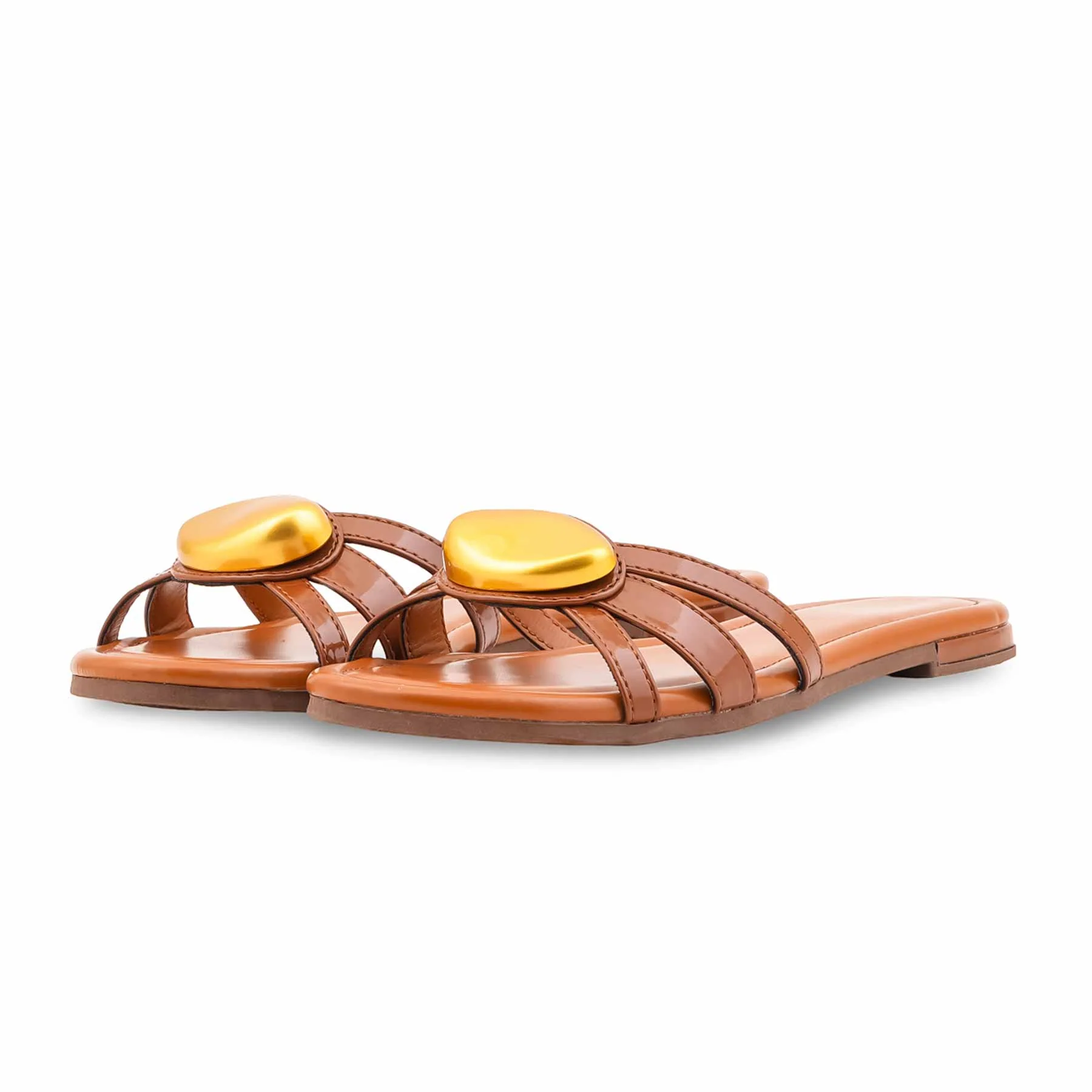 Tan Formal Slipper For Ladies FR5483 - Image 3