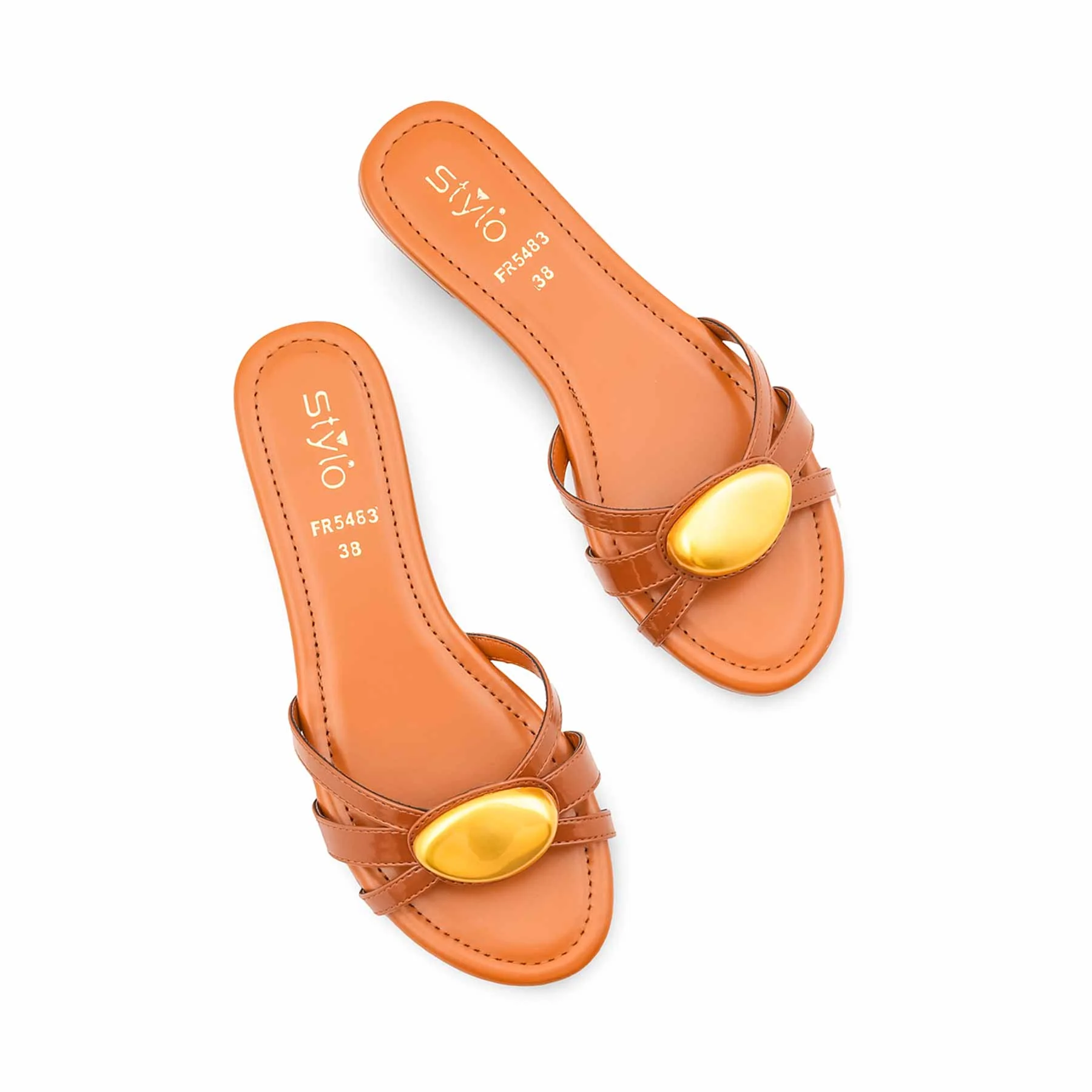 Tan Formal Slipper For Ladies FR5483 - Image 5