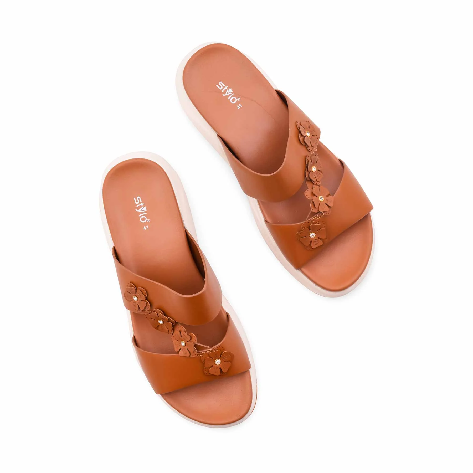 Tan Formal Slipper For Ladies PU0694 - Image 5
