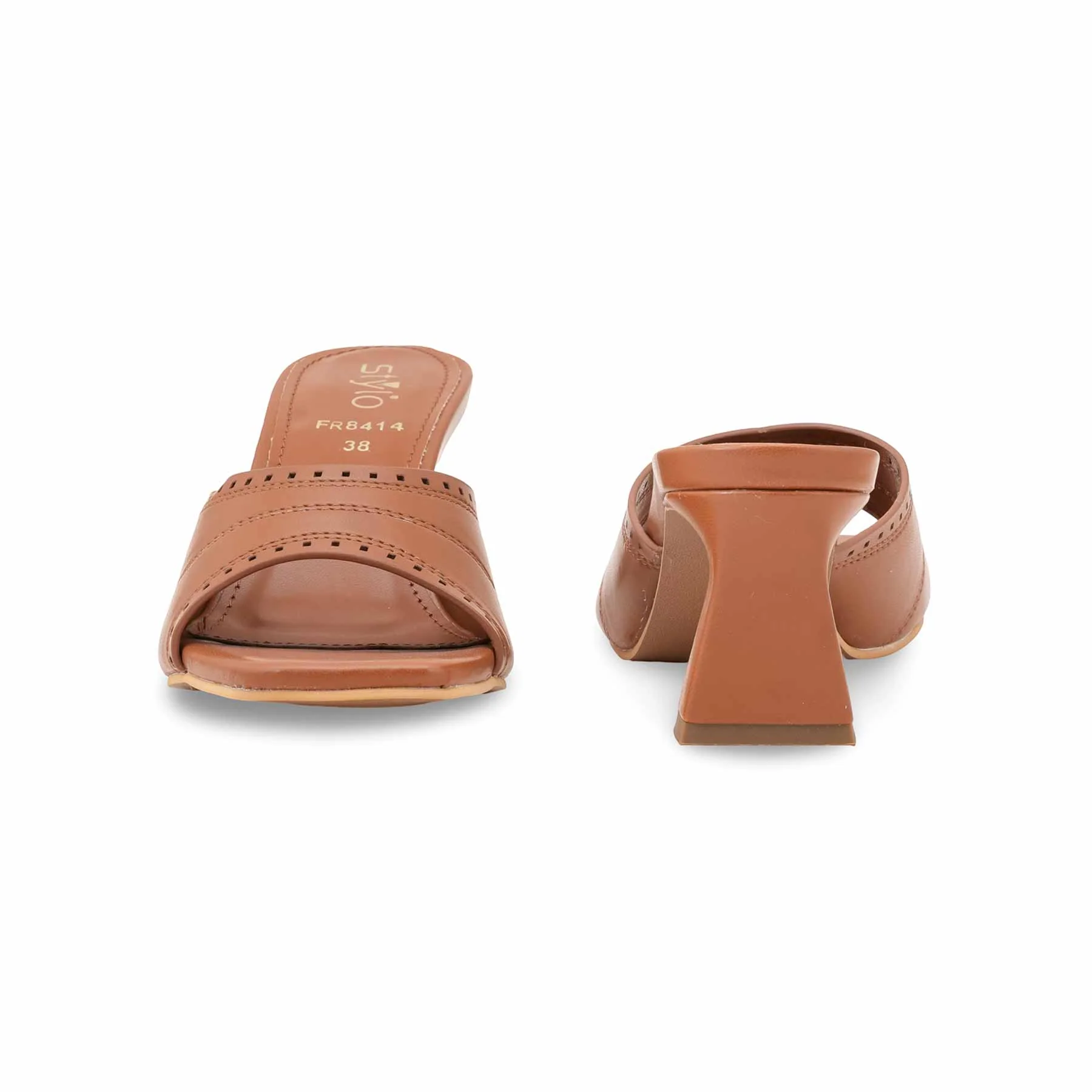 Tan Formal Slipper For Women FR8414 - Image 4