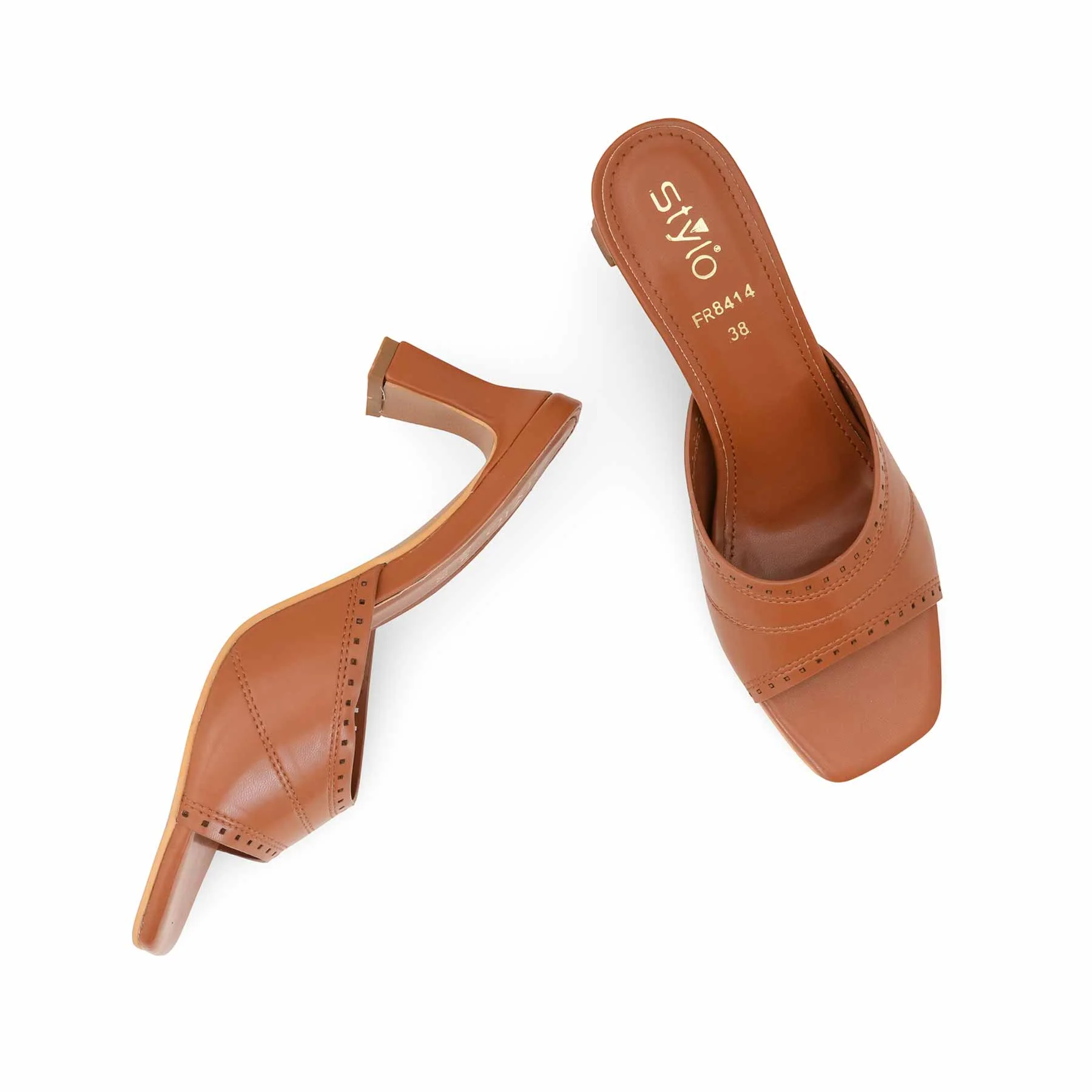 Tan Formal Slipper For Women FR8414 - Image 5