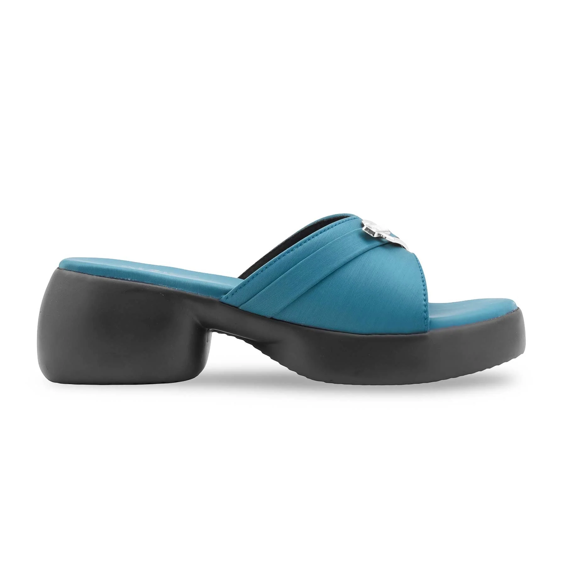 Teal Blue Formal Slipper For Women PU0666 - Image 2