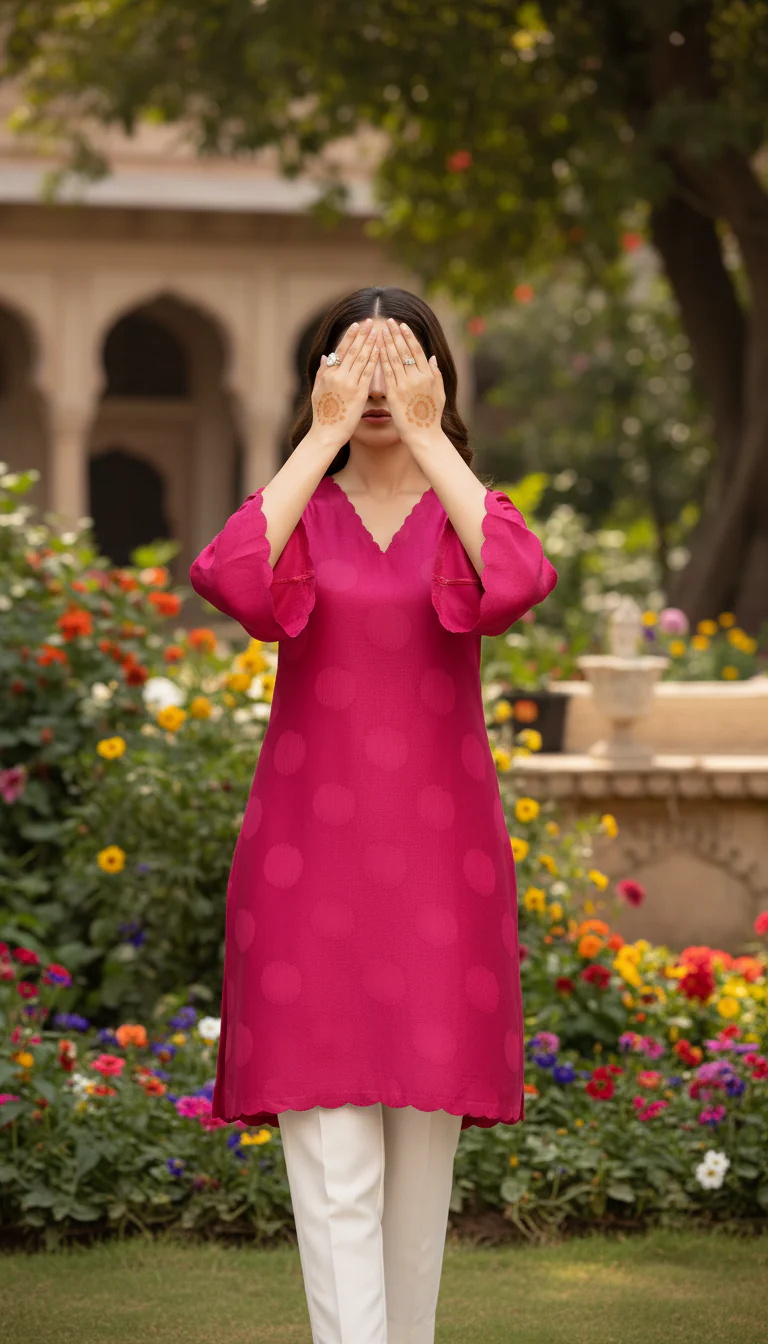 Pink Unstitched Digital Printed Bana Doriya Lawn Shirt US6084