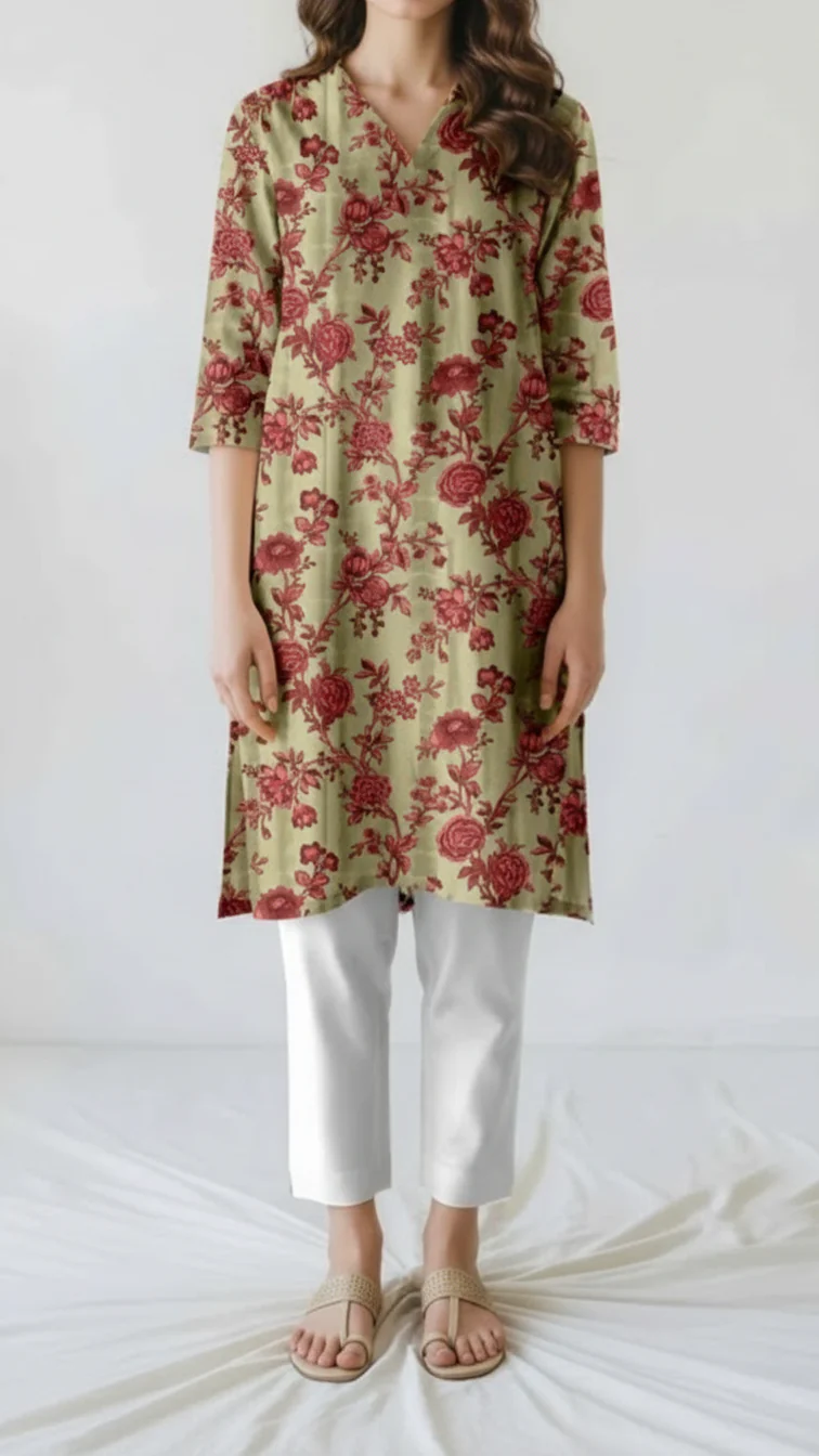 Unstitched Printed Cotton Cambric Shirt US5475