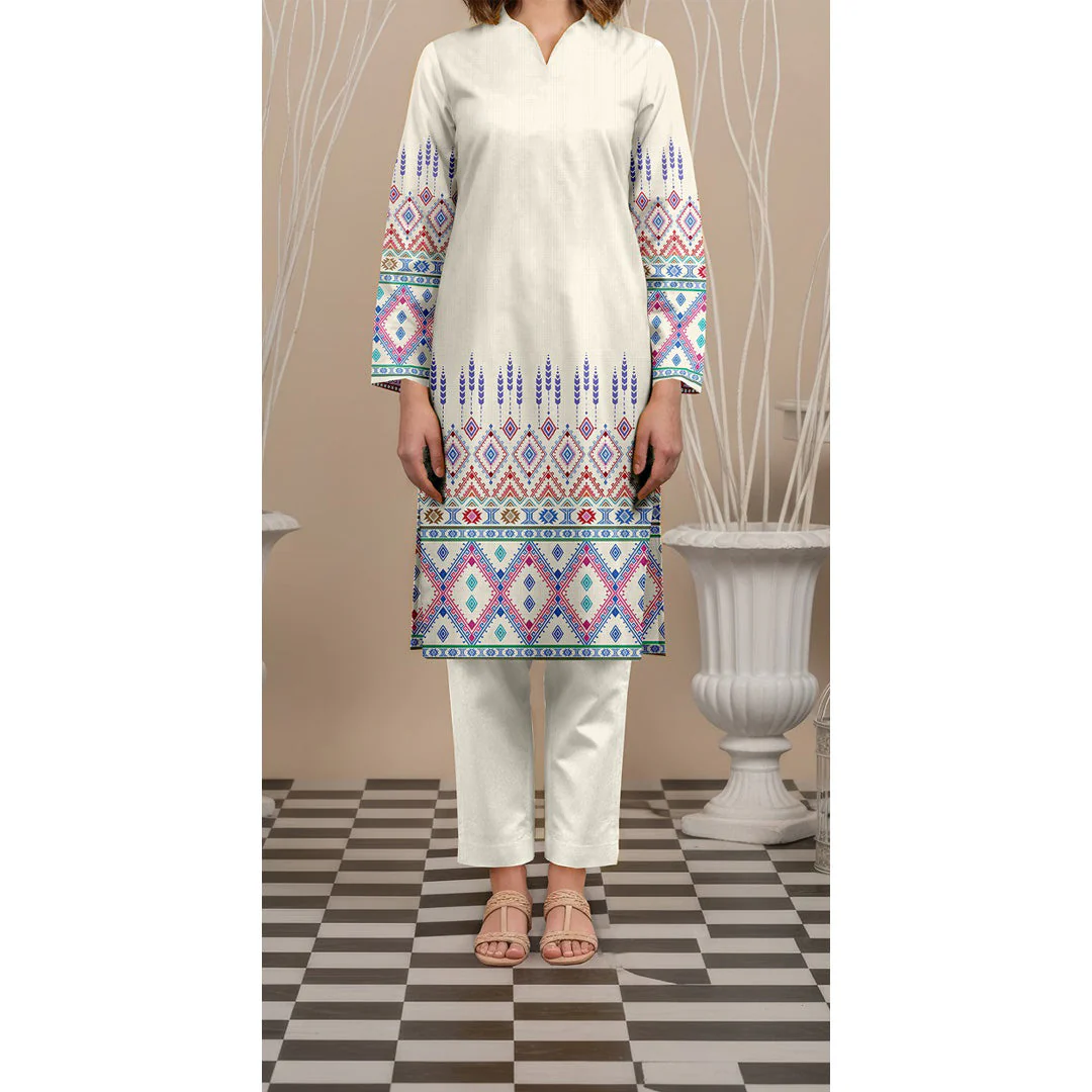 Unstitched Printed Slub Khaddar Shirt UW5008 - Image 2